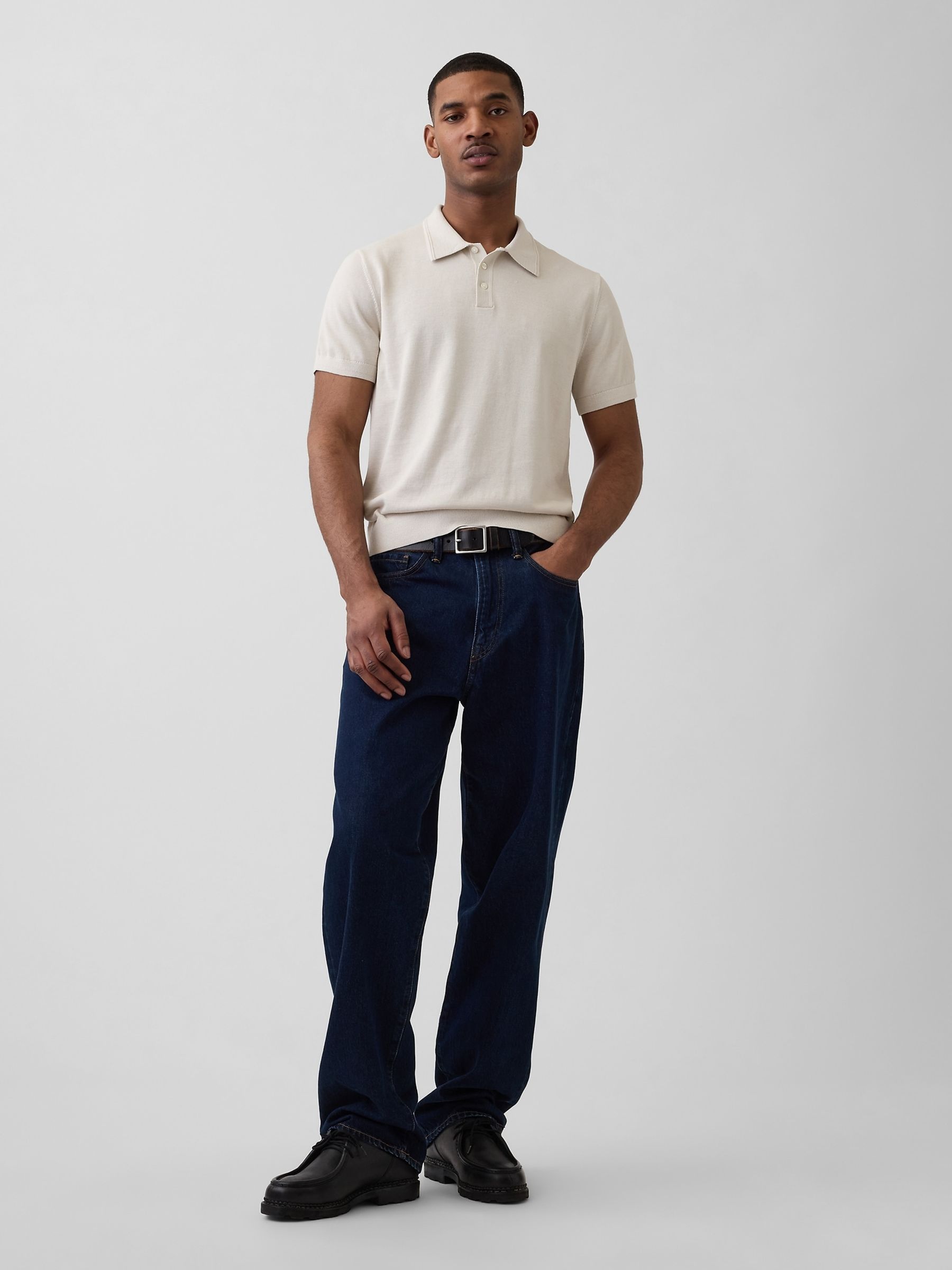 Grey Classic Polo Jumper - Image 3 of 4