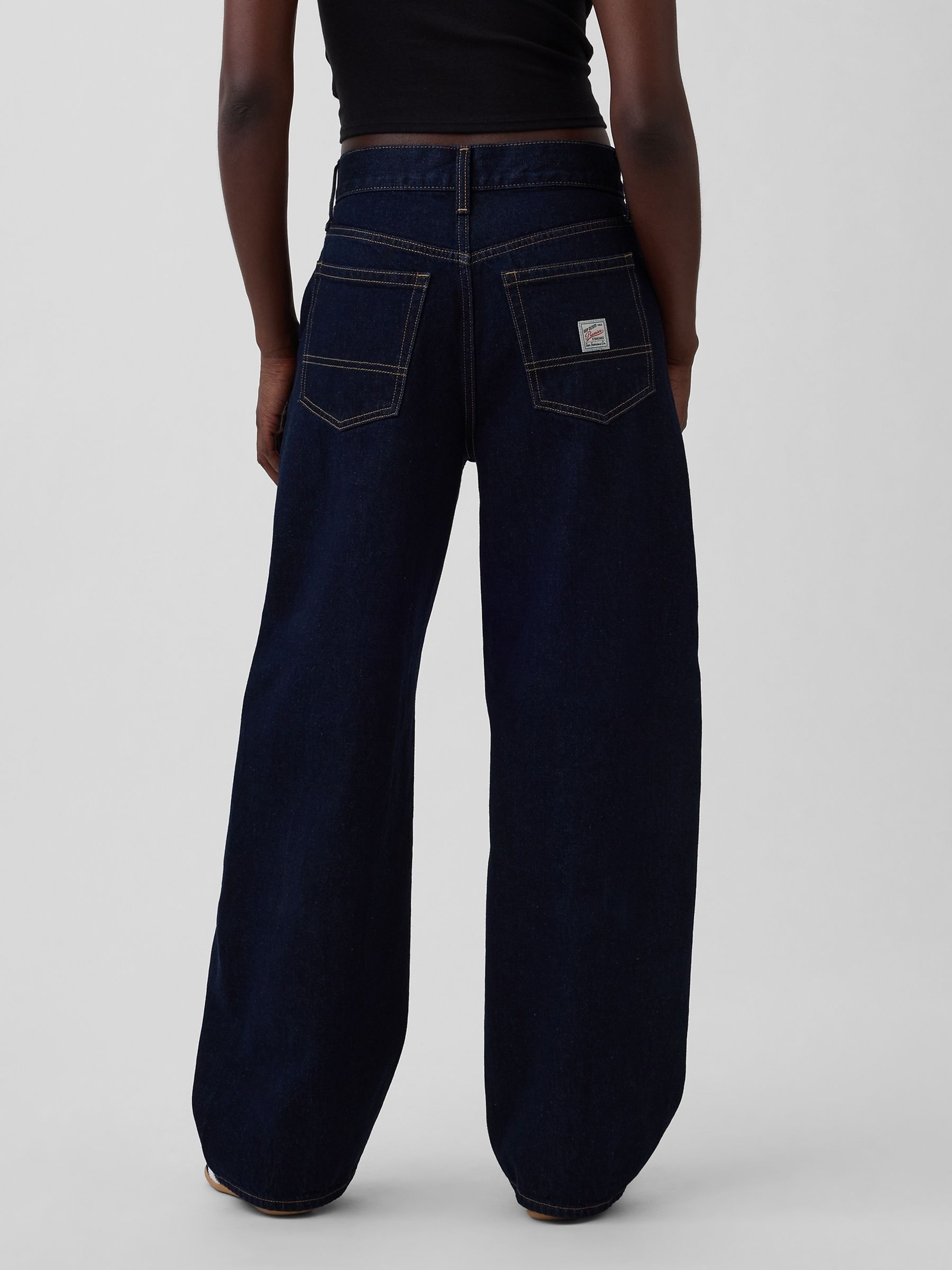 Dark Wash High Waisted Baggy Barrel Jeans - Image 2 of 5