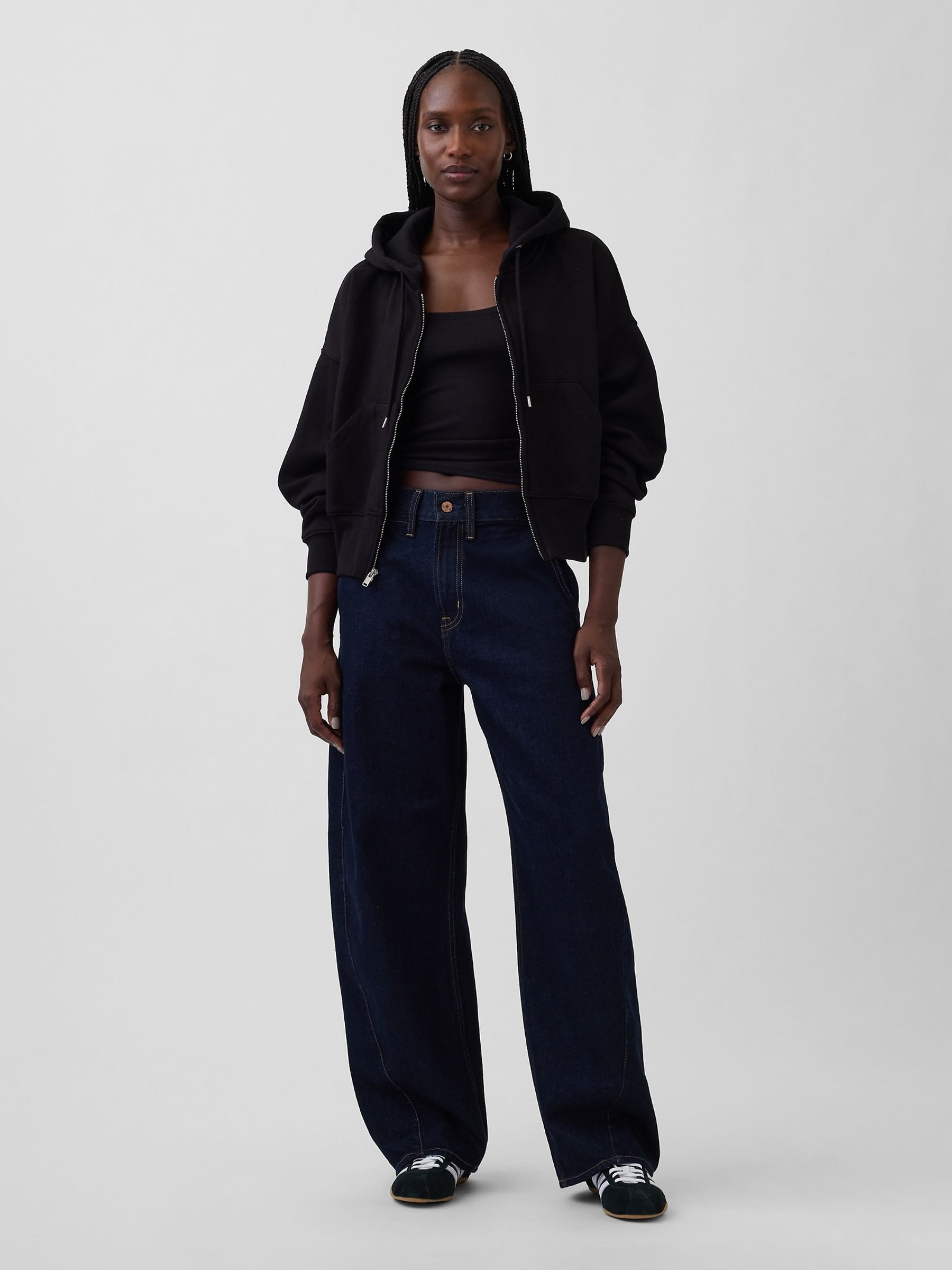 Dark Wash High Waisted Baggy Barrel Jeans - Image 4 of 5