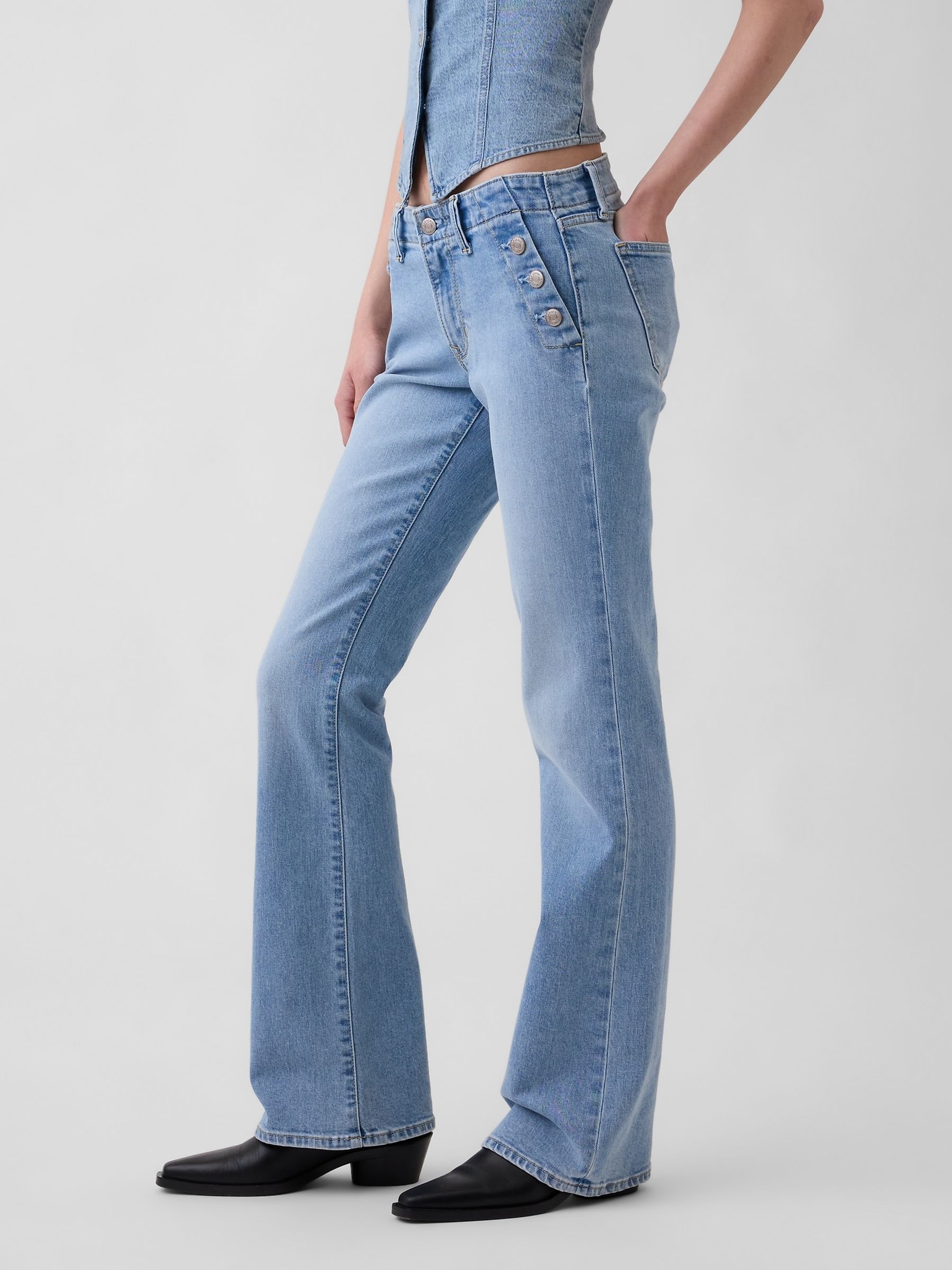 Light Wash Low Rise Long and Lean Sailor Jeans - Image 4 of 4