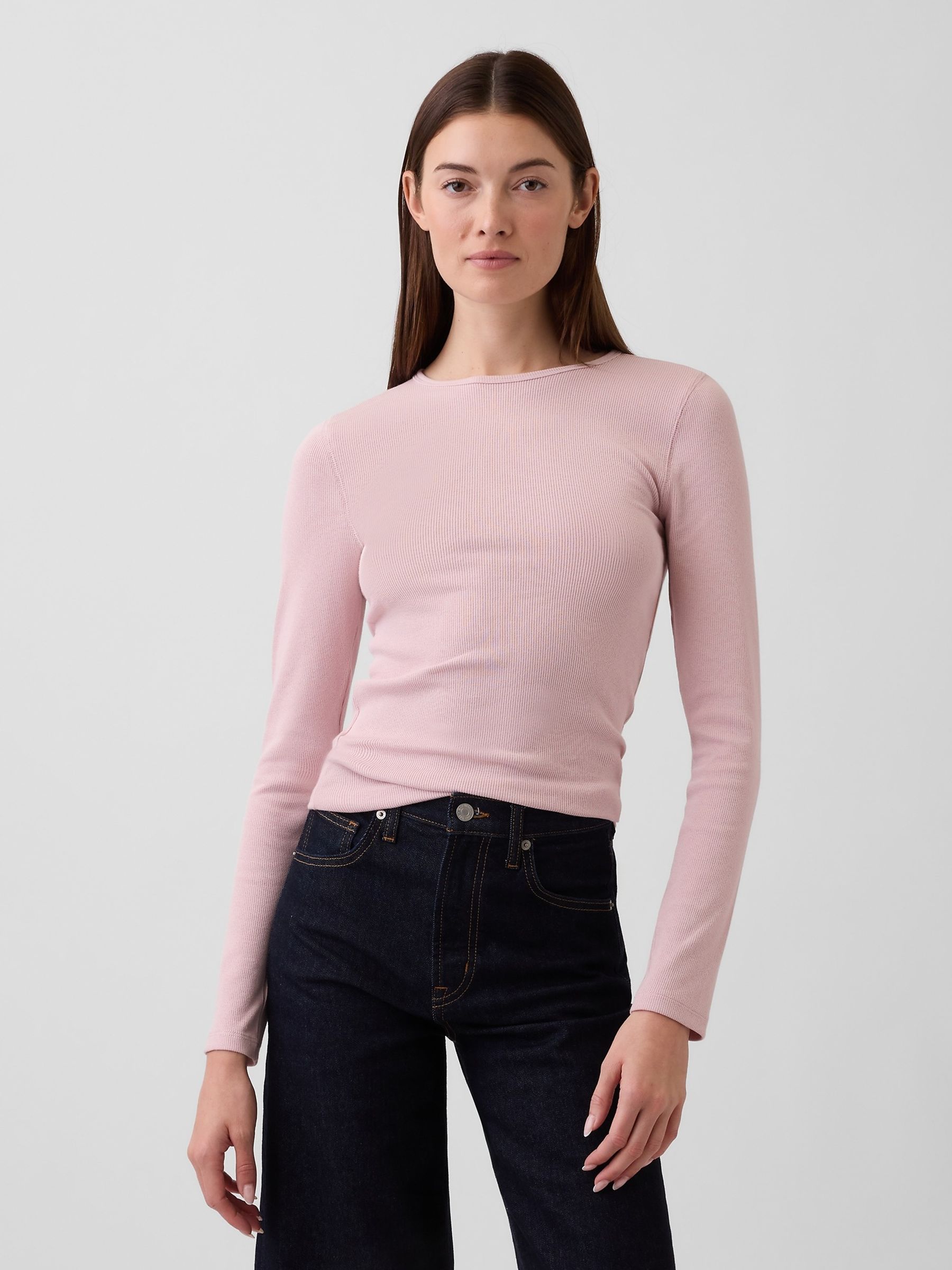 Pink Modern Rib T-Shirt - Image 1 of 4 Pink Modern Rib T-Shirt - Image 1 of 4