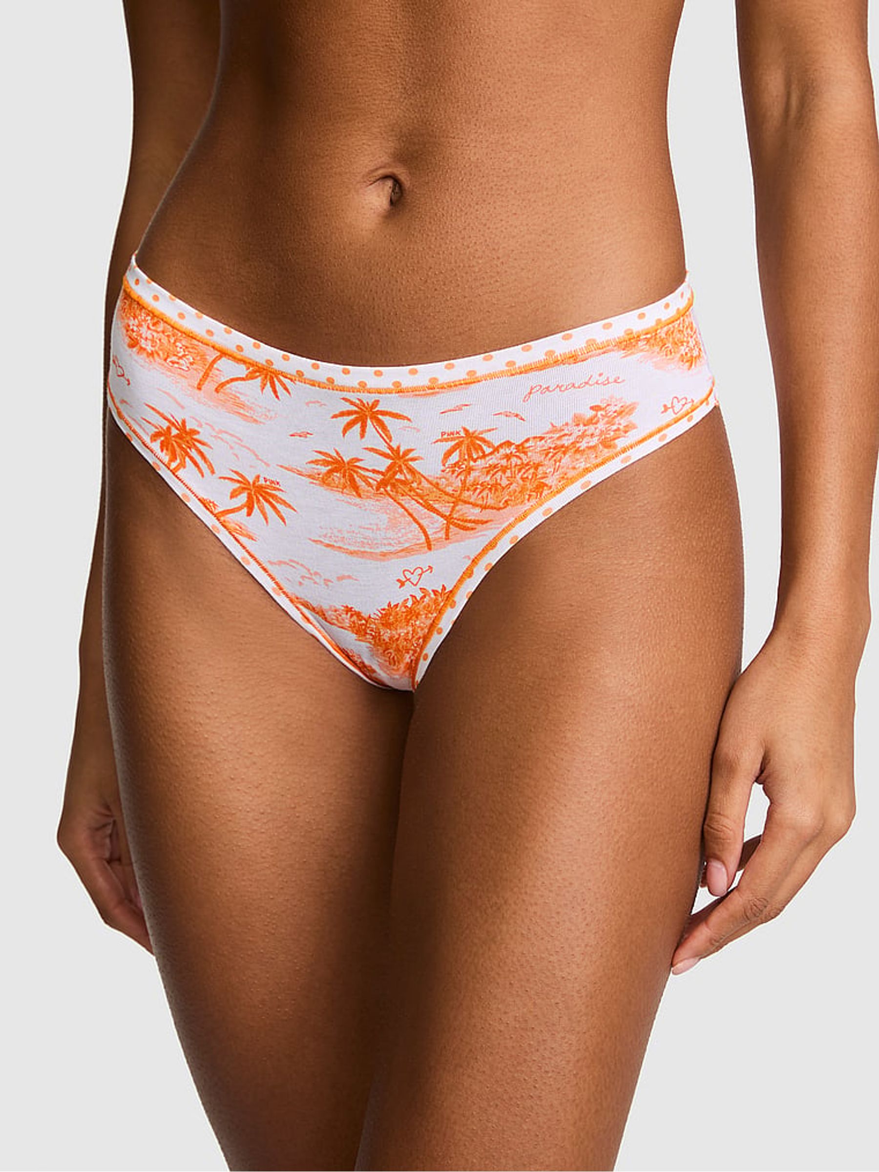 Orange Toile Cheeky Cotton Knickers - Image 1 of 2