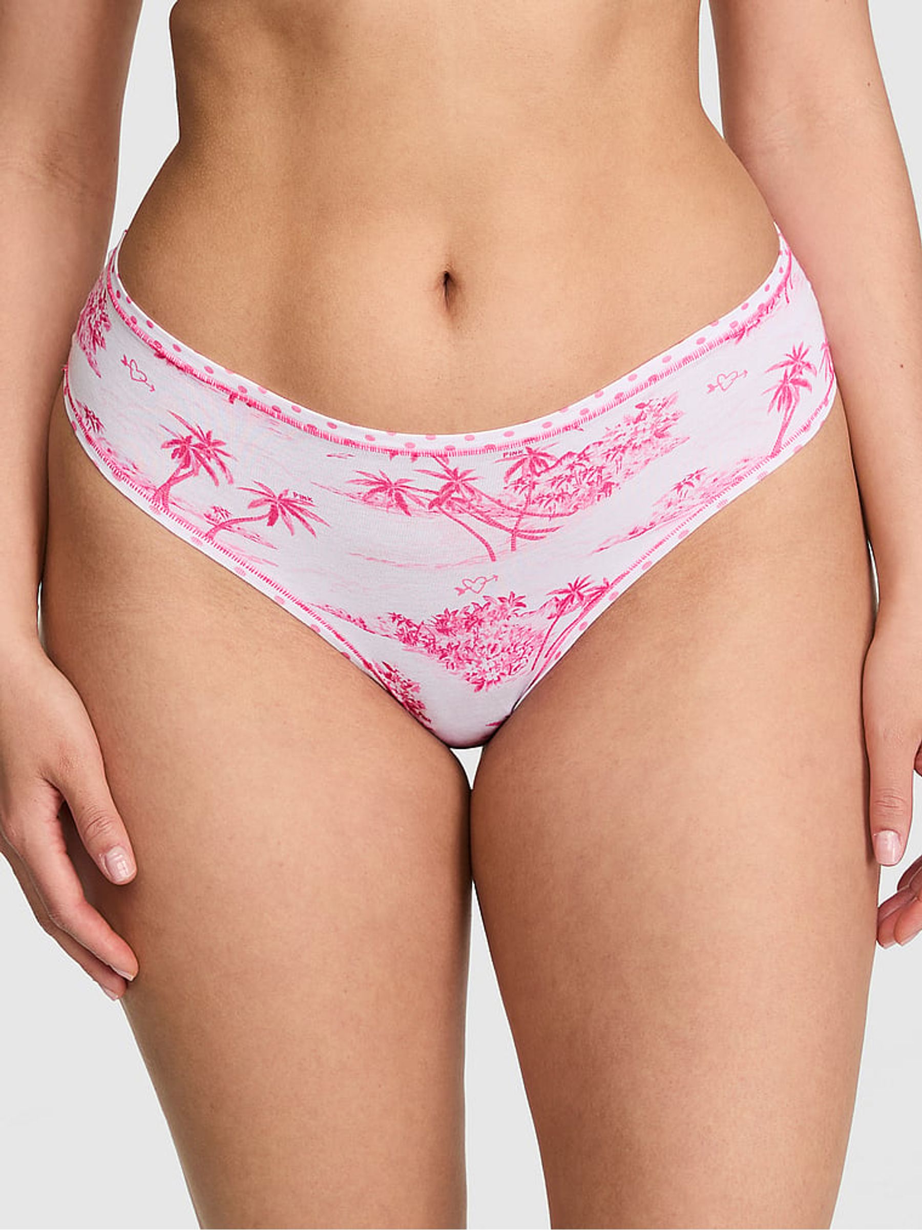 Pink Toile Cheeky Cotton Knickers - Image 1 of 2
