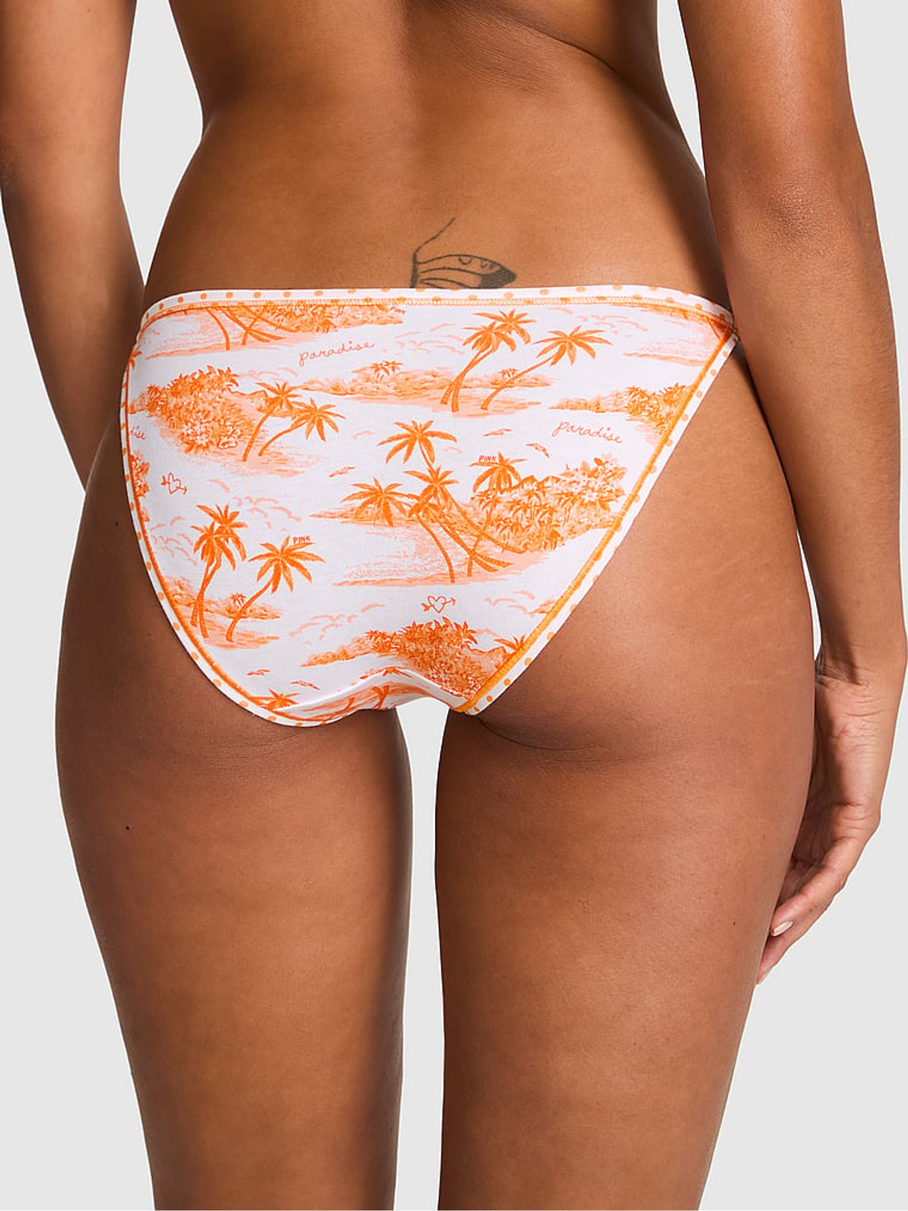 Orange Toile Bikini Cotton Knickers - Image 2 of 2 Orange Toile Bikini Cotton Knickers - Image 2 of 2