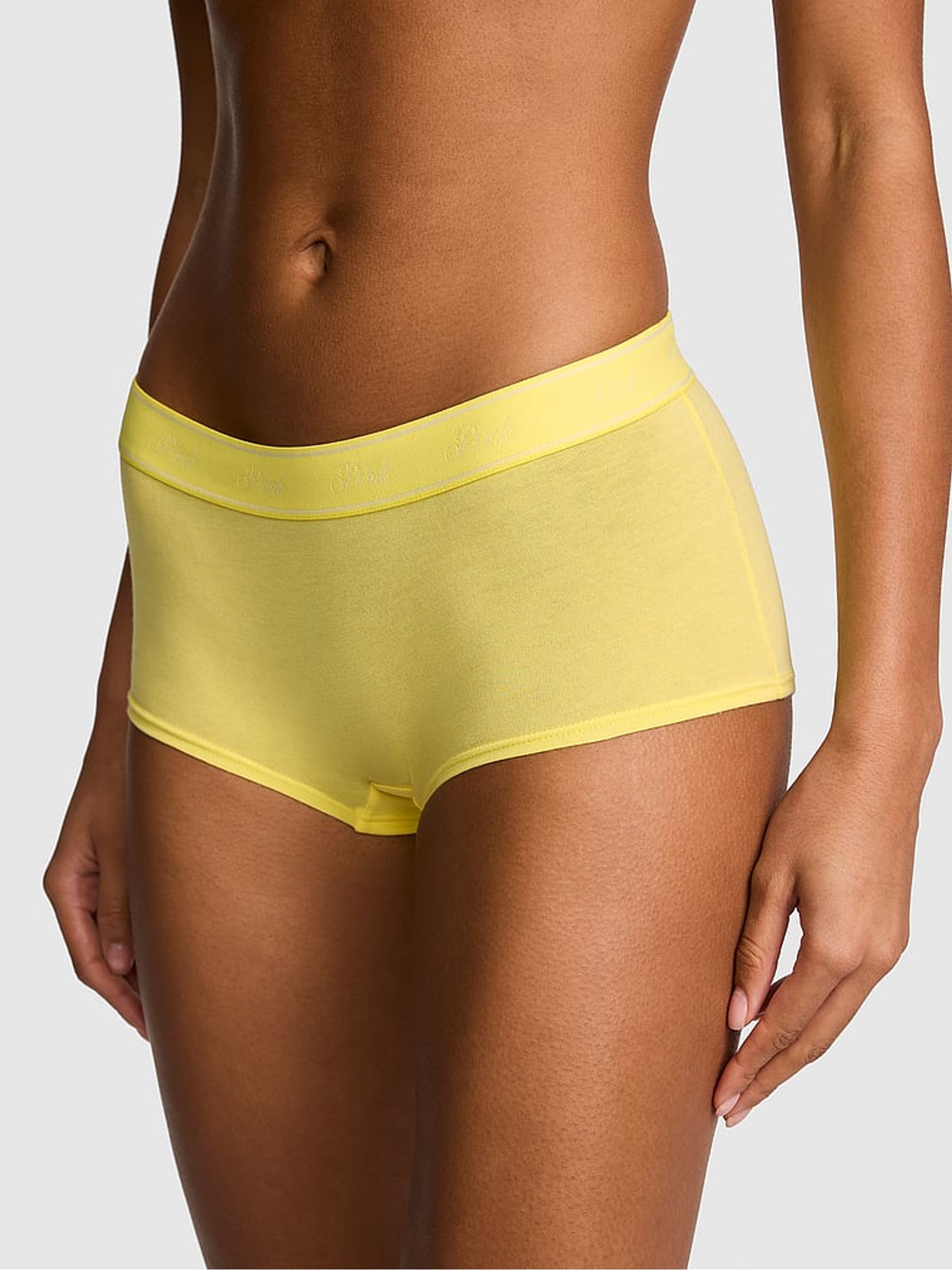 Pineapple Yellow High Waist Cotton Logo Knickers - Image 1 of 2
