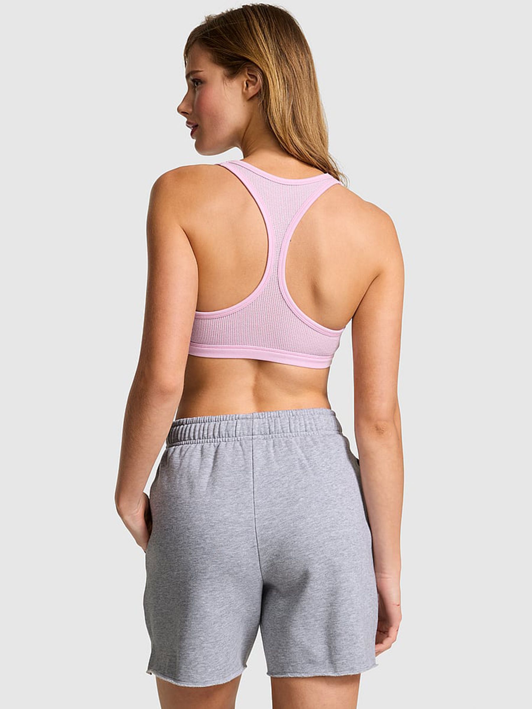 Medium Heather Grey Leg Logo Fleece Shorts - Image 2 of 2