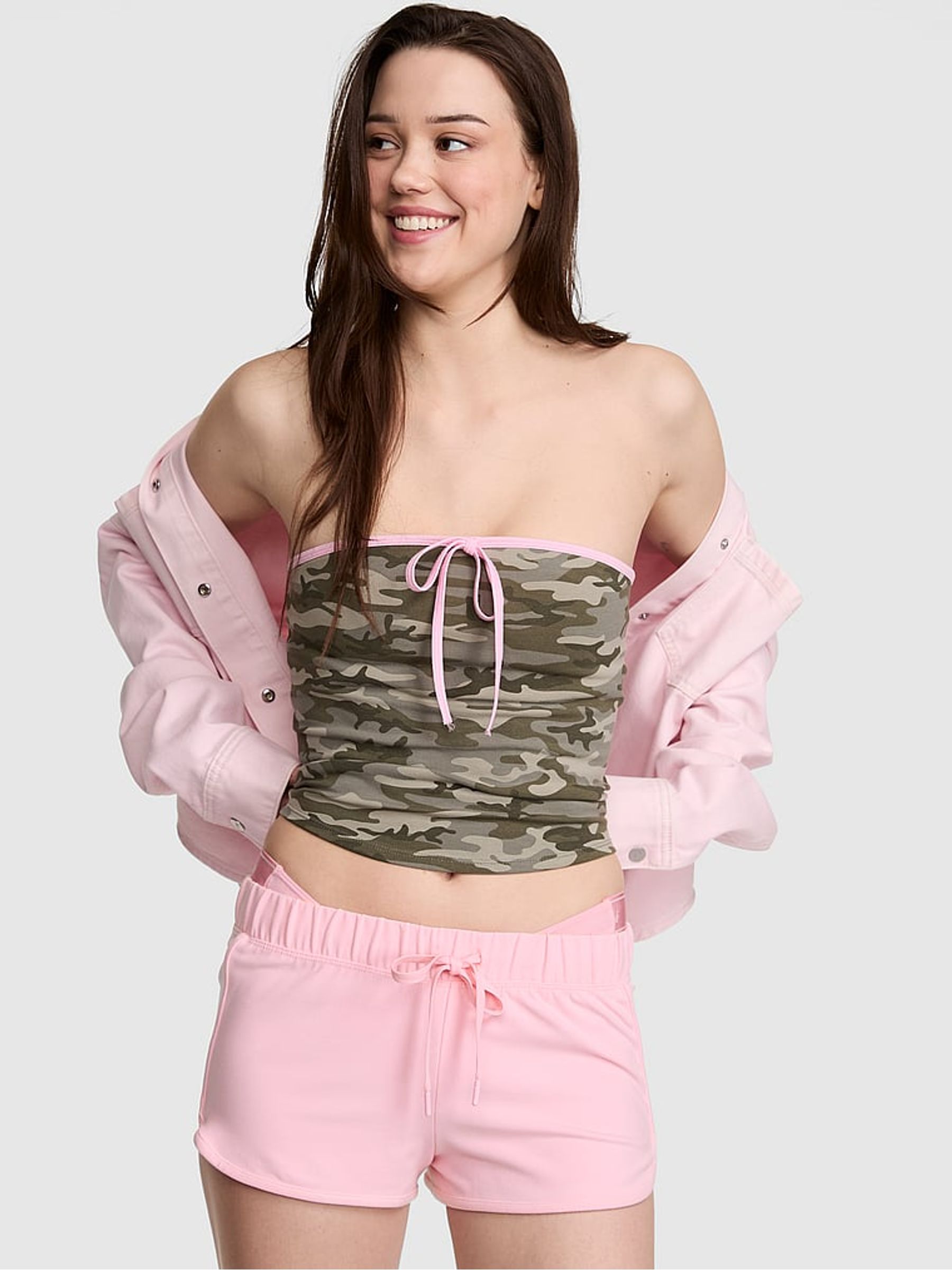 Pink Ombre Diamante Modal Mini Shorts - Image 1 of 3