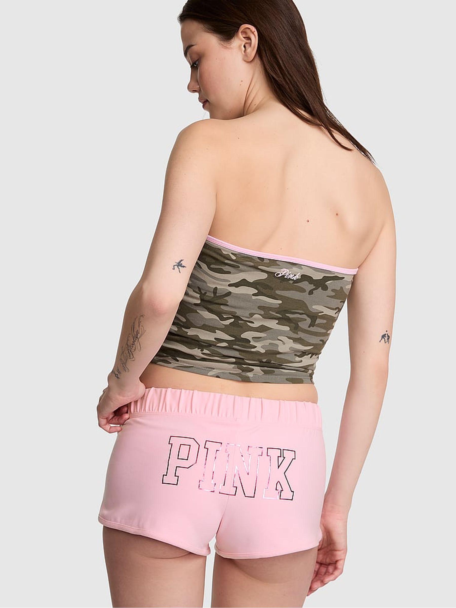 Pink Ombre Diamante Modal Mini Shorts - Image 2 of 3