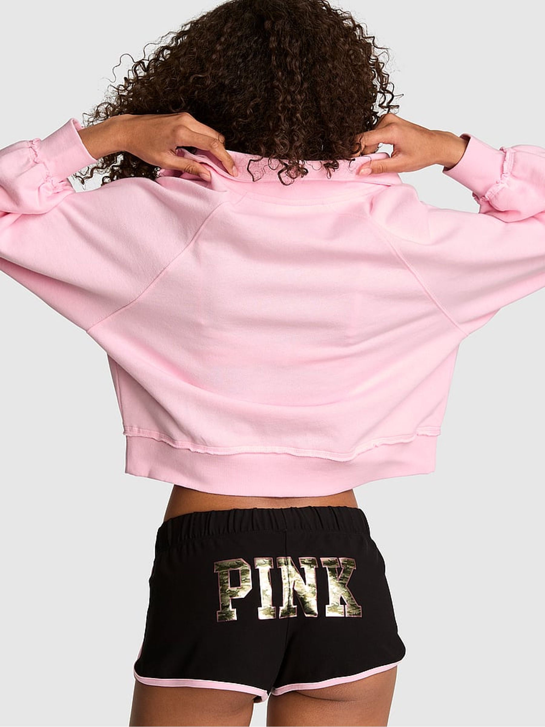 Black Camo Print Modal Mini Shorts - Image 2 of 2