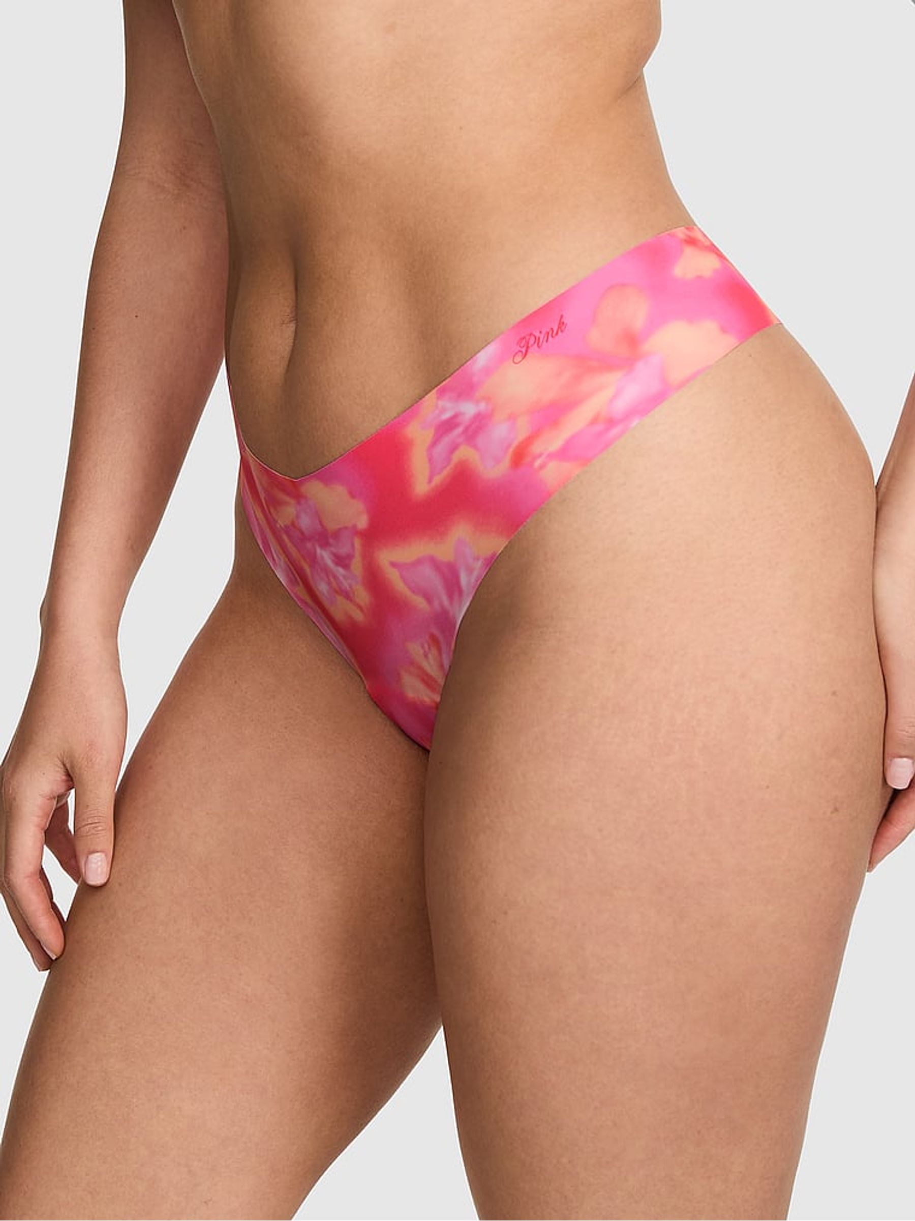 Pink Hibiscus Thong No Show Knickers - Image 1 of 2