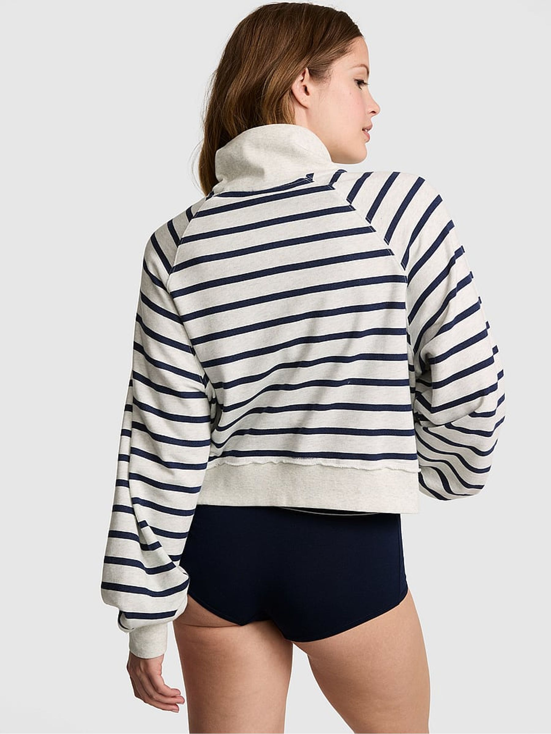 Noir Navy Blue Stripe Full Zip Sweatshirt - Image 2 of 2