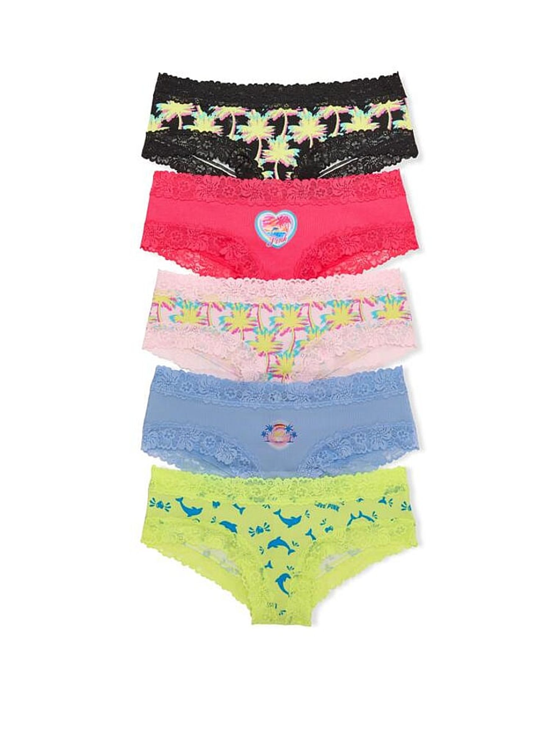 Yellow/Blue/Orange/Pink Cheeky 5 Pack Knickers - Image 1 of 1