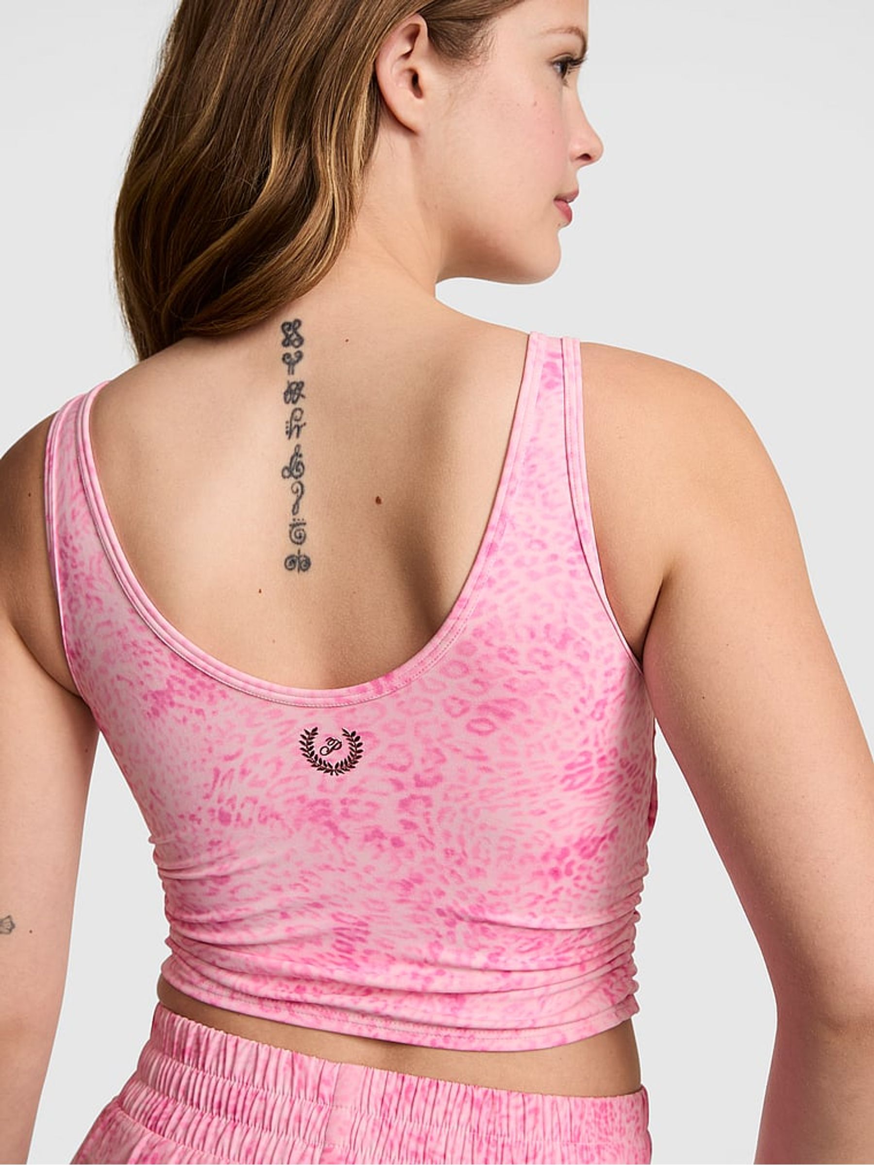 Coconut Pink Leopard Print Ruched Wrap Top - Image 2 of 2