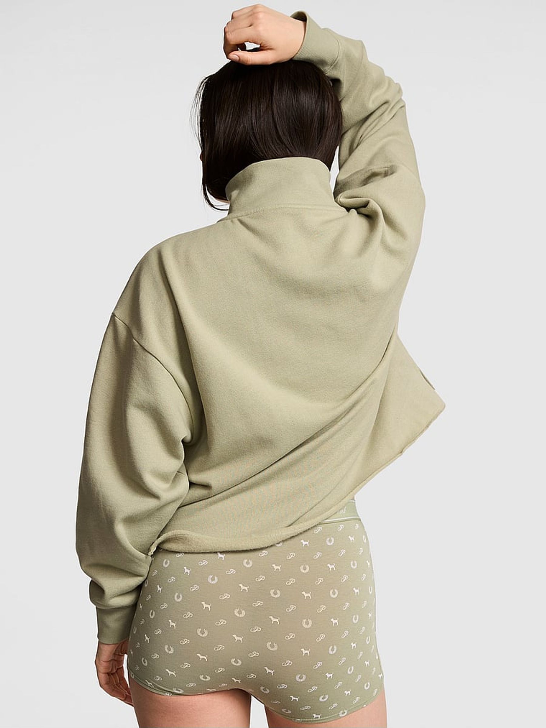 Slate Green Half Zip Fleece Sweatshirt - Image 2 of 2