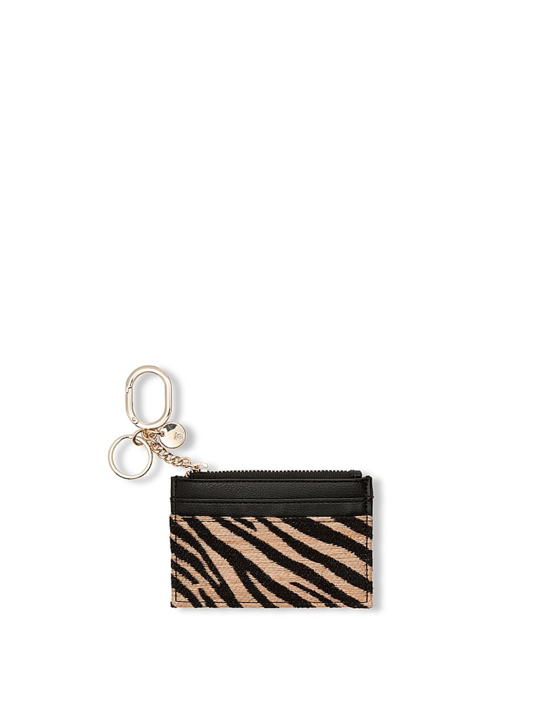 Black Zebra Straw Card Case Keyring - Image 1 of 2