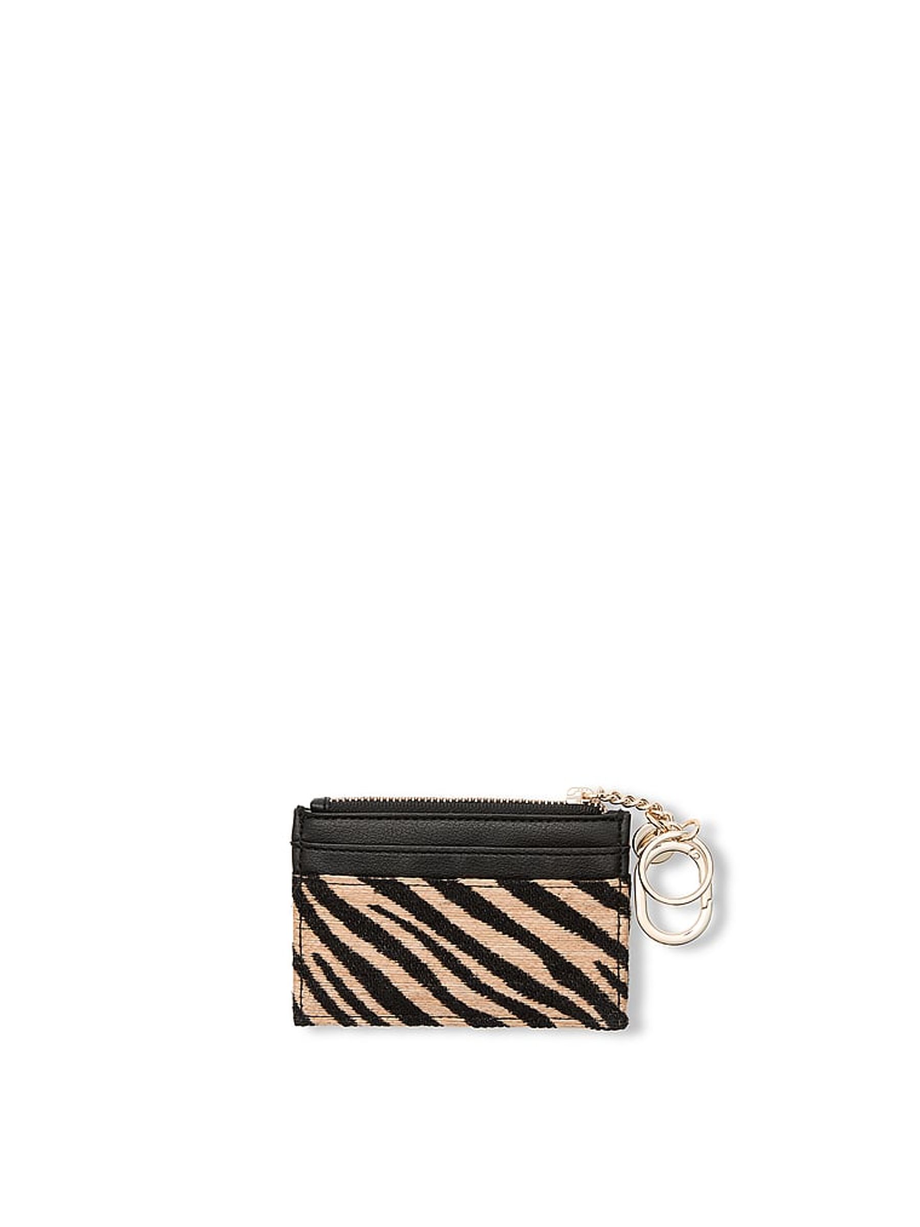 Black Zebra Straw Card Case Keyring - Image 2 of 2 Black Zebra Straw Card Case Keyring - Image 2 of 2