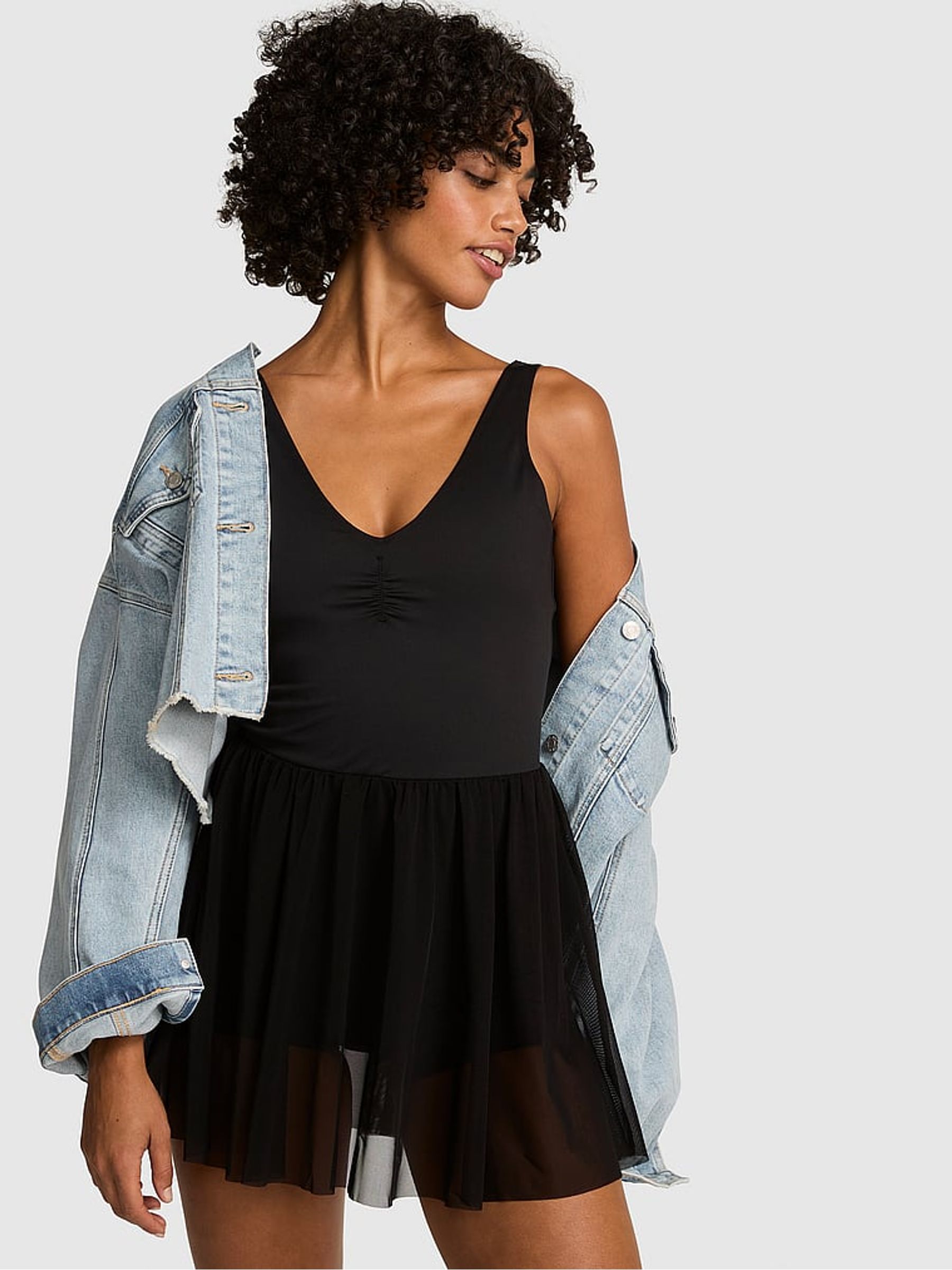 Black Relay Mesh Dress - Image 1 of 2