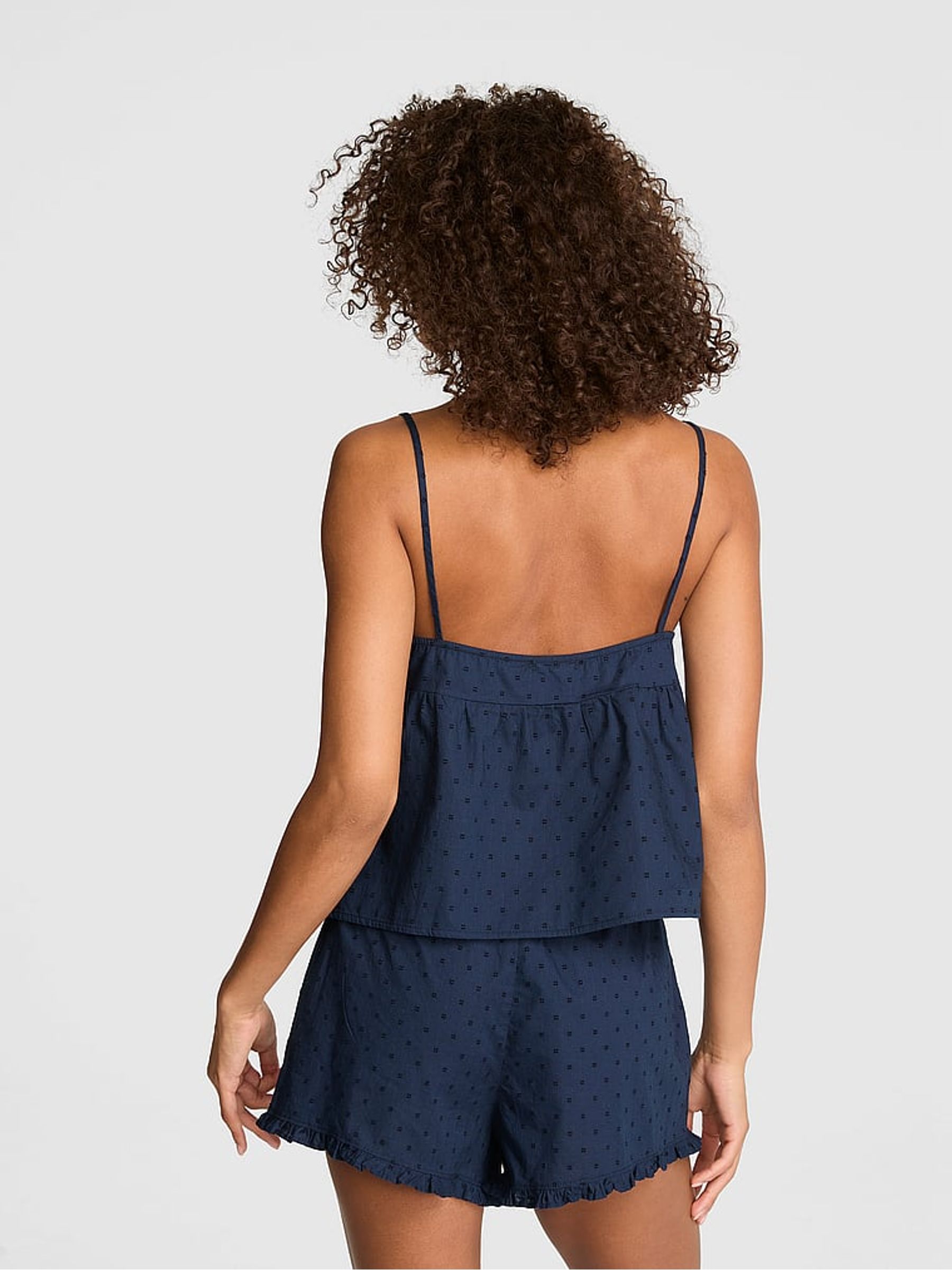 Noir Navy Blue Pointelle Short Pyjama Set - Image 2 of 3