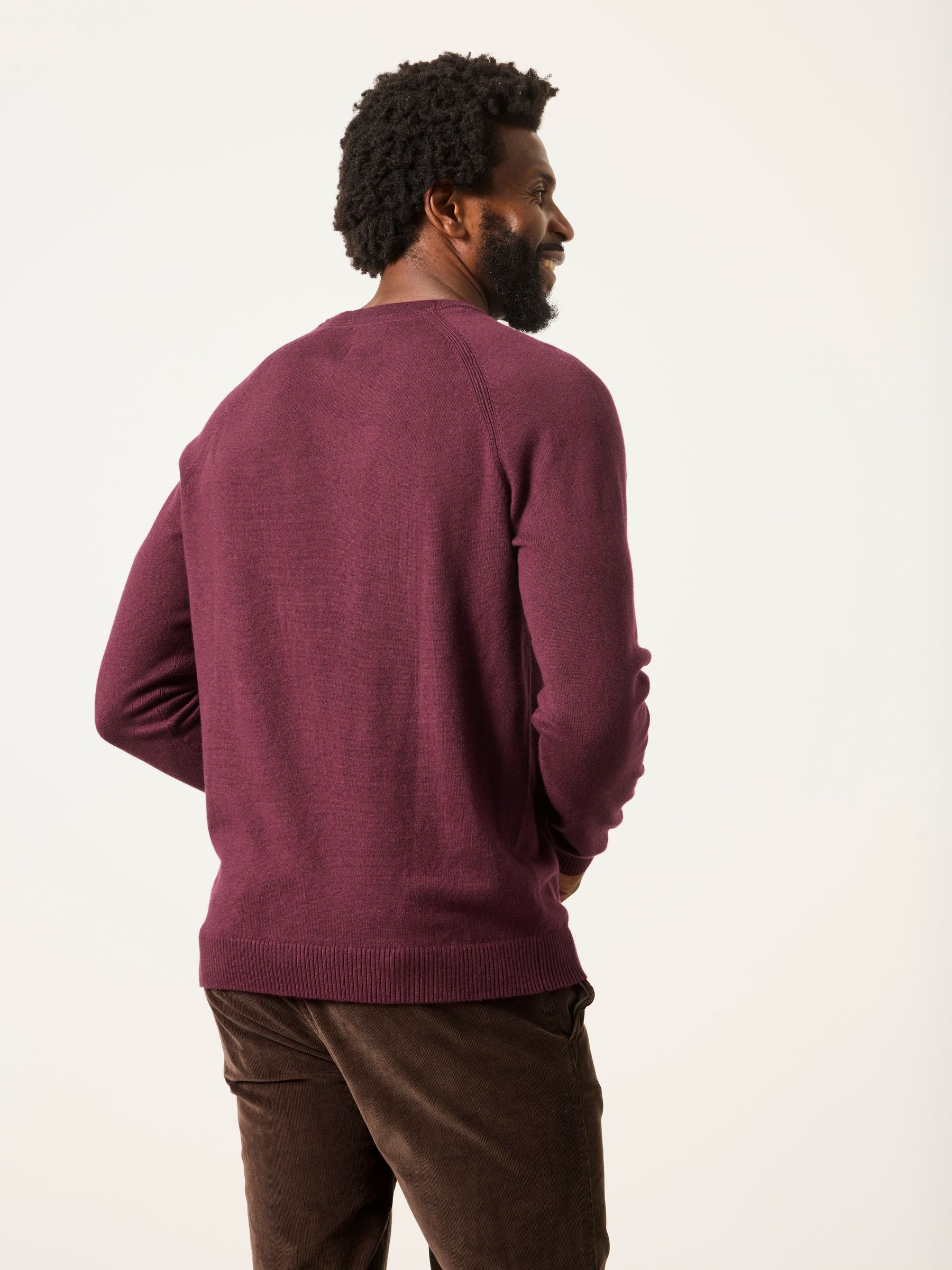 Rye Burgundy Red Crew Neck Knitted Jumper - Image 2 of 6
