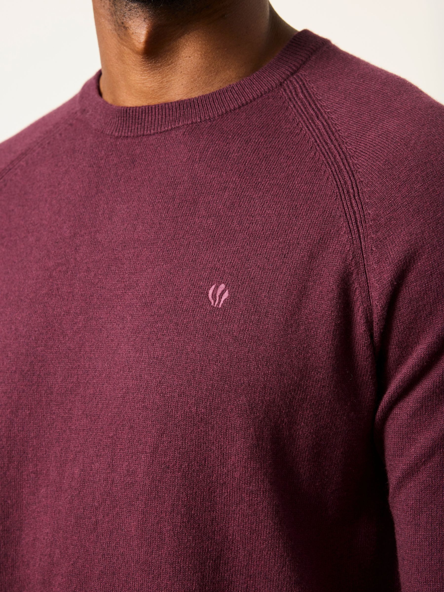 Rye Burgundy Red Crew Neck Knitted Jumper - Image 3 of 6