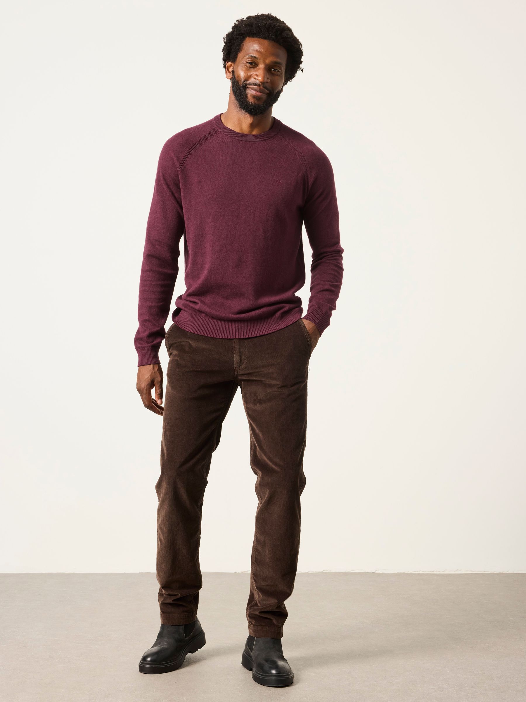 Rye Burgundy Red Crew Neck Knitted Jumper - Image 4 of 6