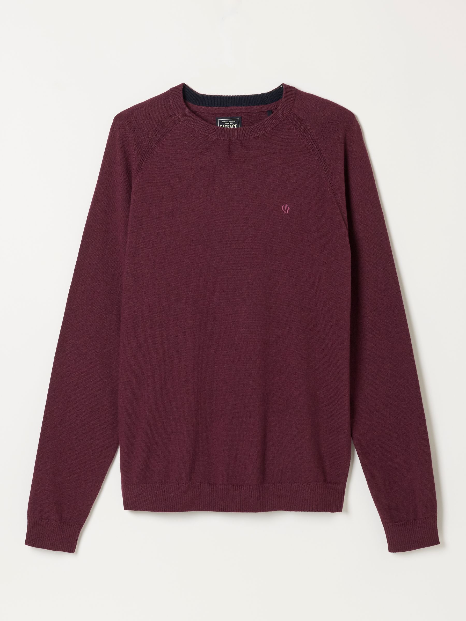 Rye Burgundy Red Crew Neck Knitted Jumper - Image 6 of 6 Rye Burgundy Red Crew Neck Knitted Jumper - Image 6 of 6