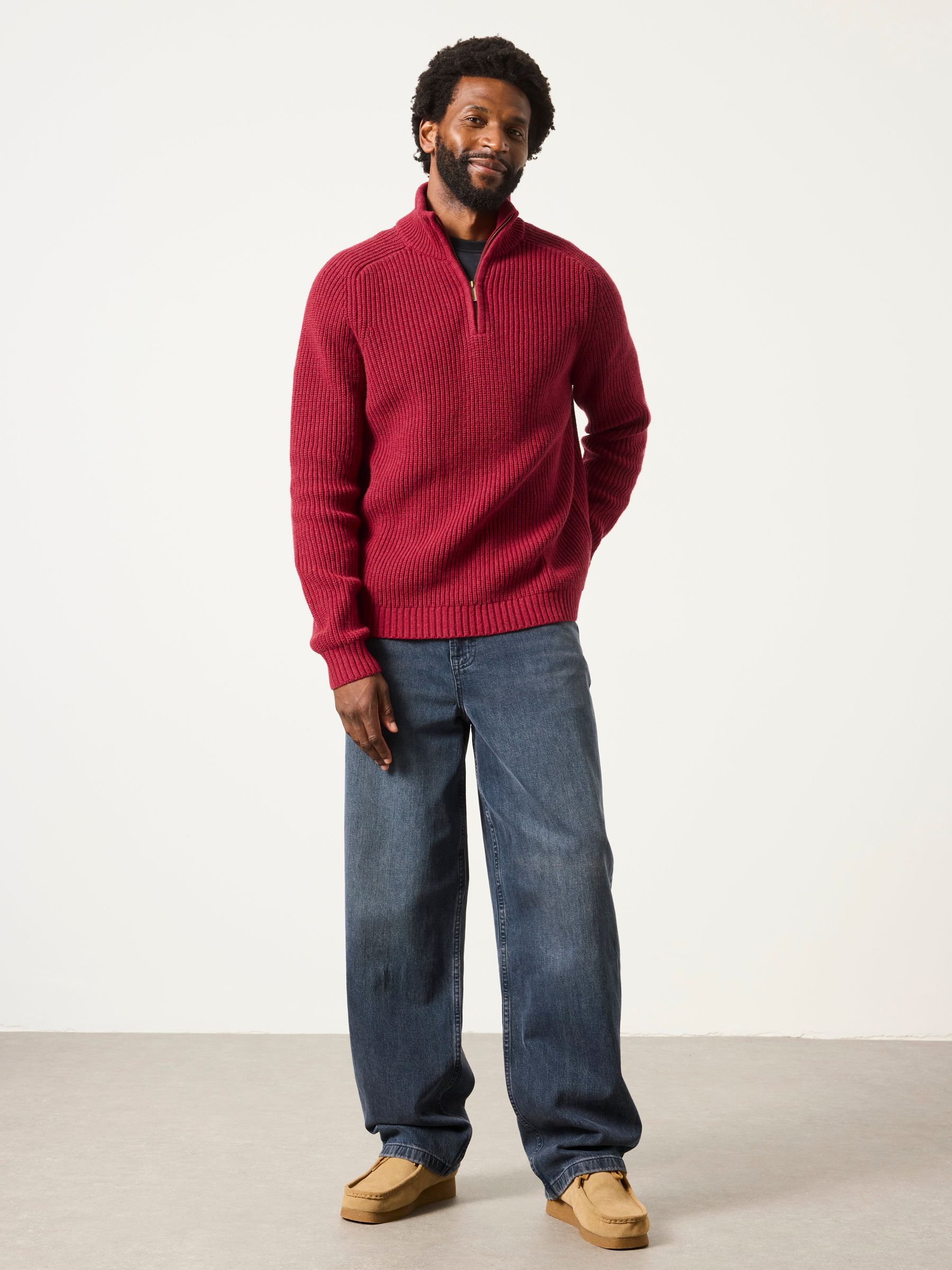 Ember Red Half Neck Knitted Jumper - Image 4 of 6