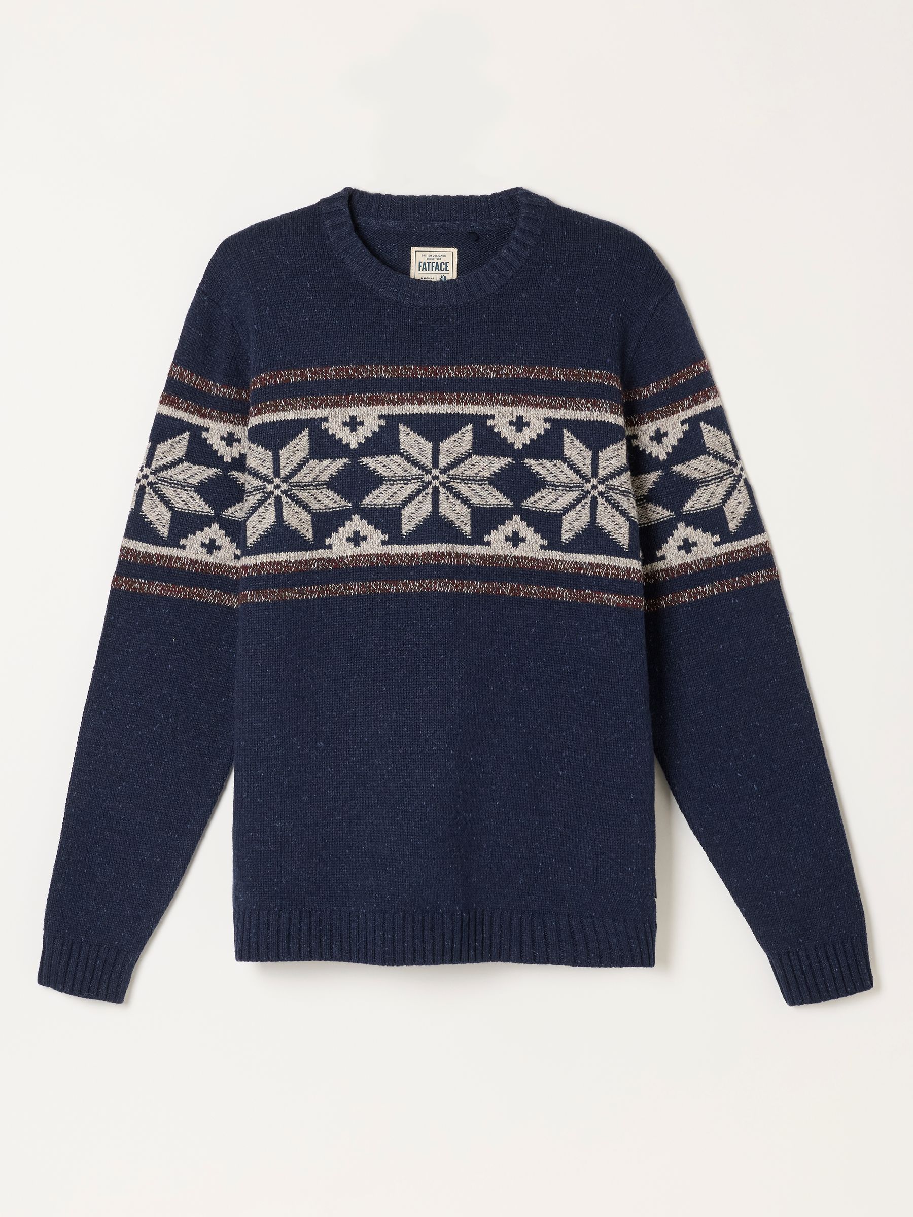 Navy Snowflake Knitted Crew Neck Christmas Jumper - Image 2 of 2
