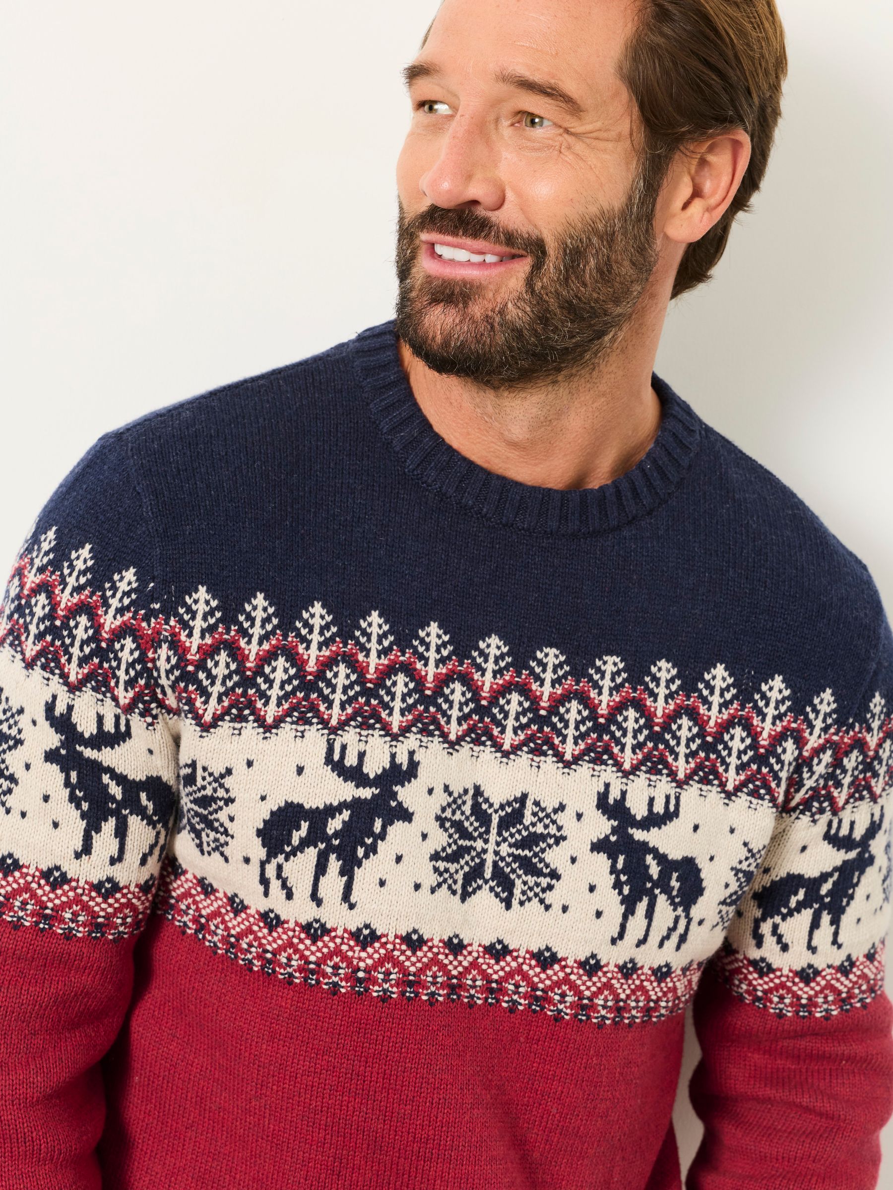 Red Moose Crew Neck Knitted Christmas Jumper - Image 1 of 3