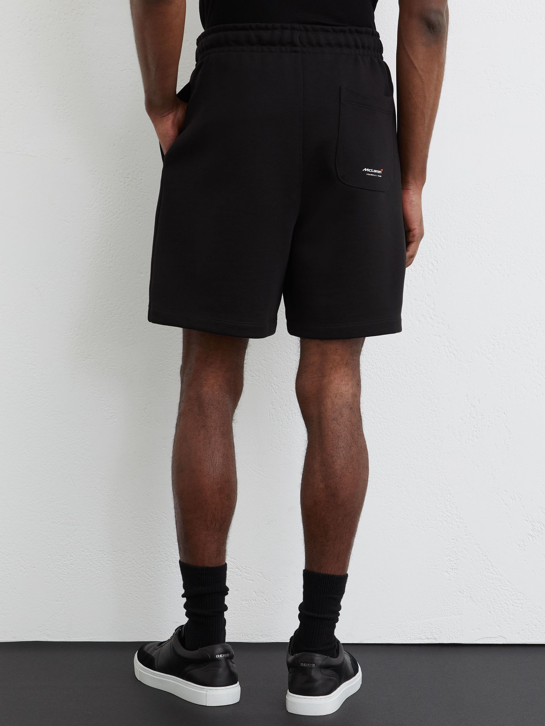McLaren Racing Motif Drawstring Shorts in Washed Black - image 5
