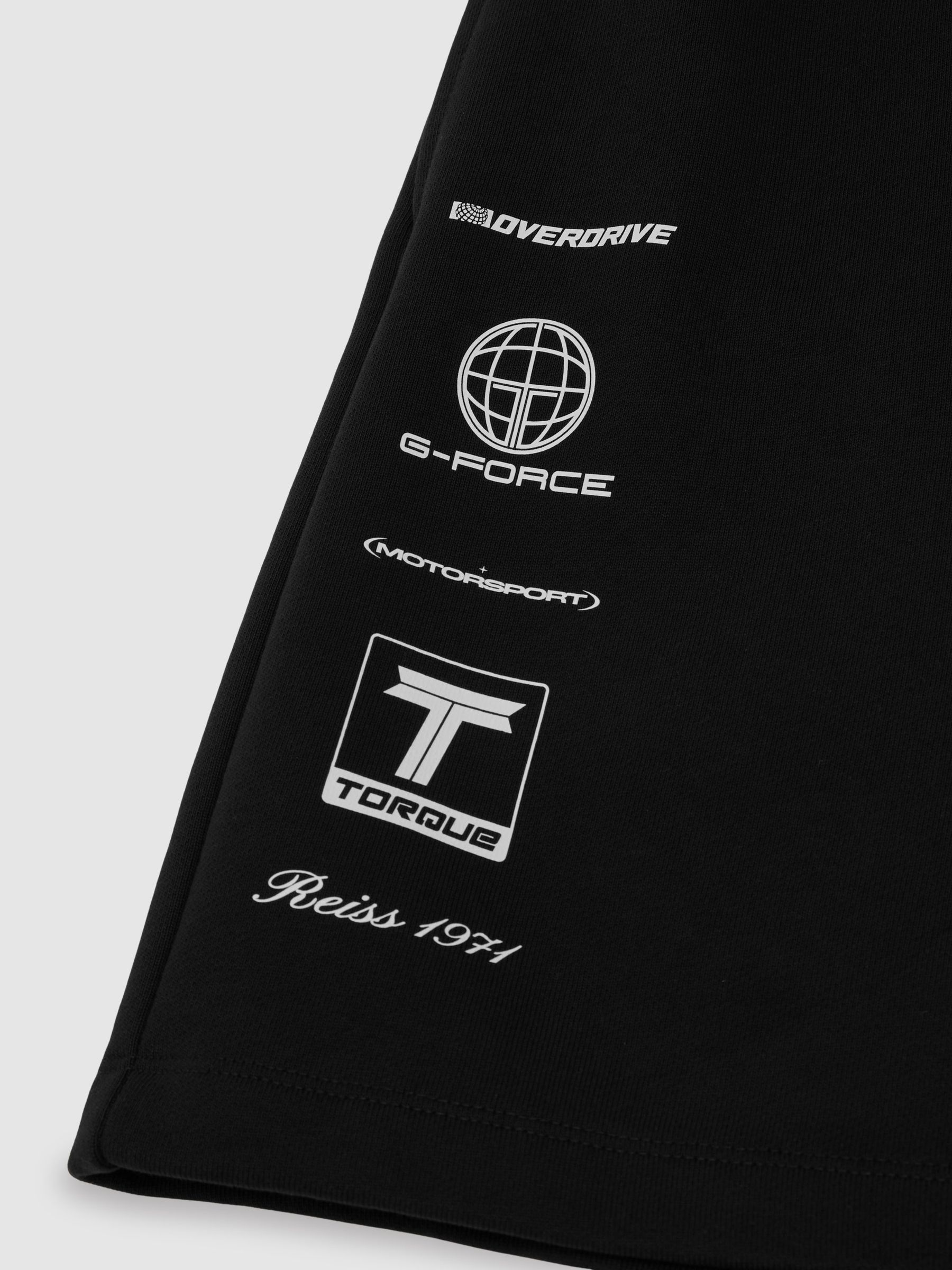 McLaren Racing Motif Drawstring Shorts in Washed Black - Image 7 of 8