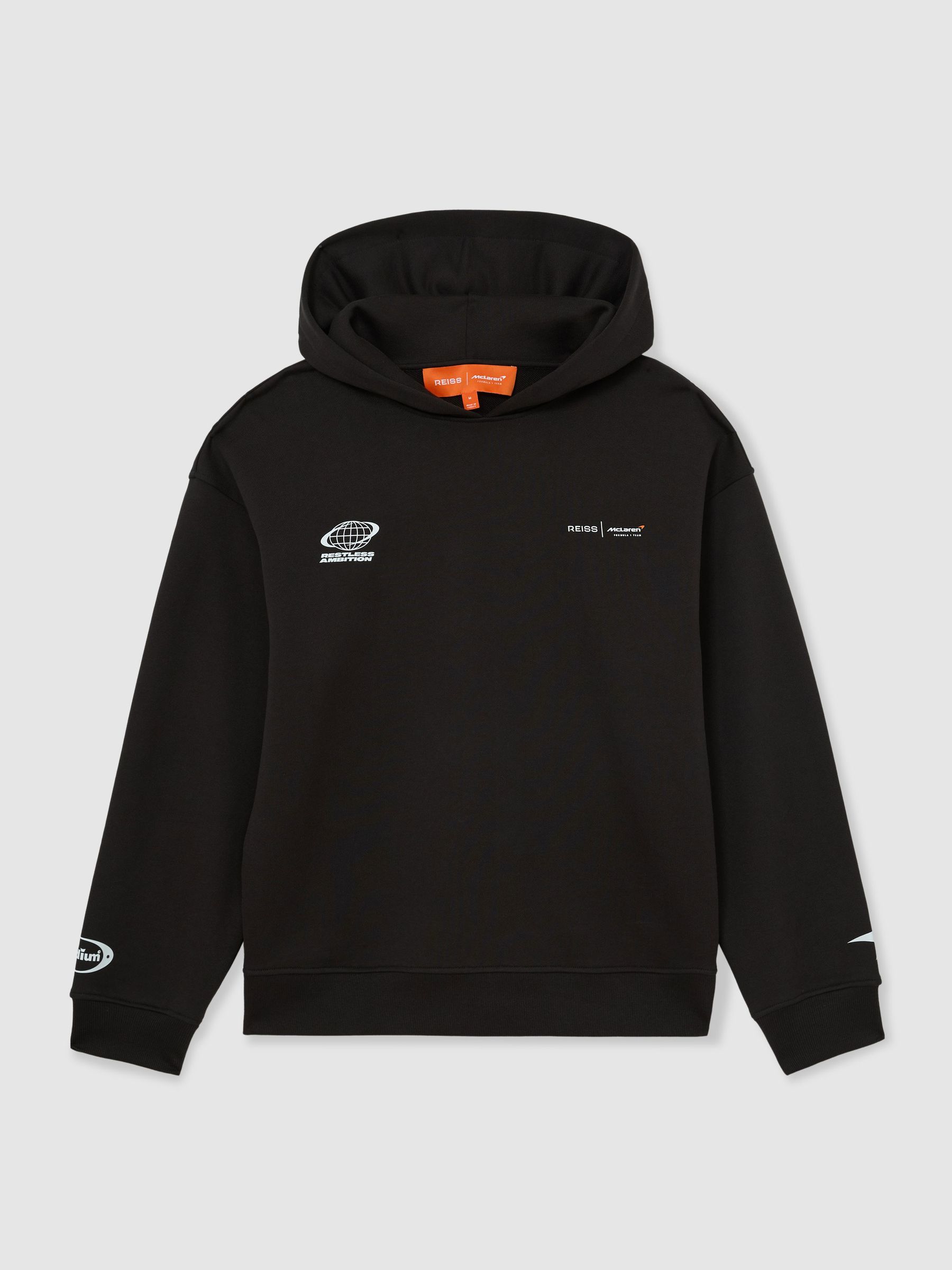 McLaren Racing Heavyweight Motif Hoodie Unisex-Fit in Washed Black - Image 2 of 8