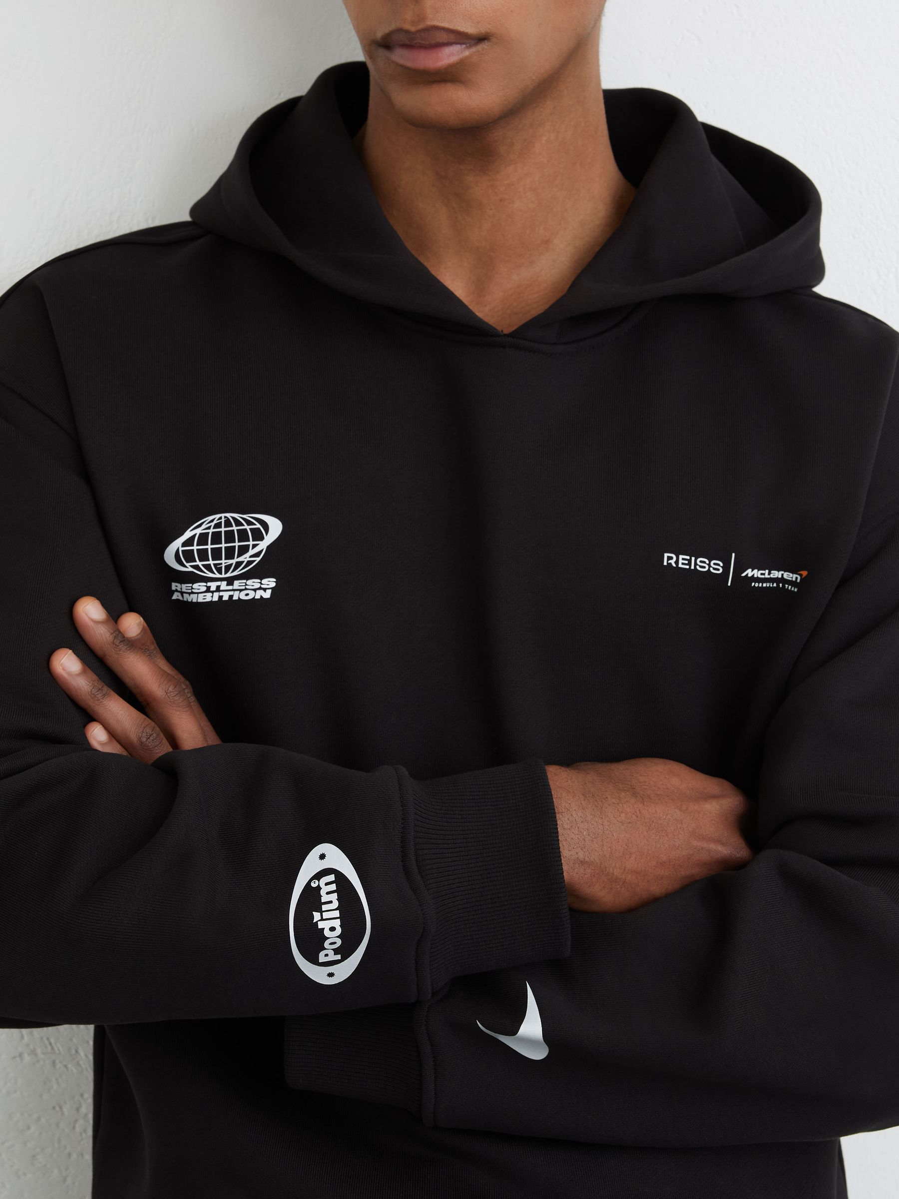 McLaren Racing Heavyweight Motif Hoodie Unisex-Fit in Washed Black - Image 5 of 8