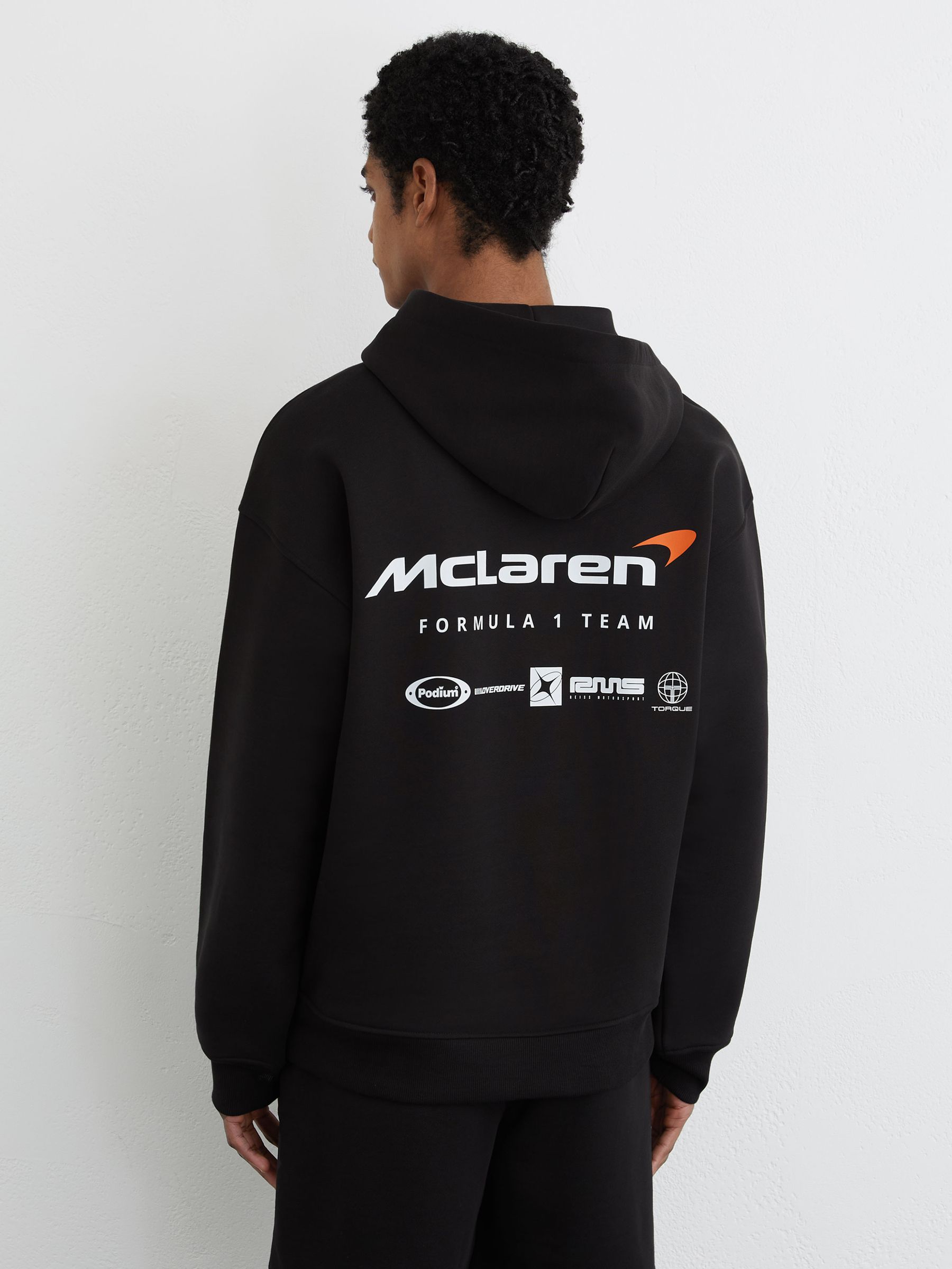 McLaren Racing Heavyweight Motif Hoodie Unisex-Fit in Washed Black - Image 6 of 8