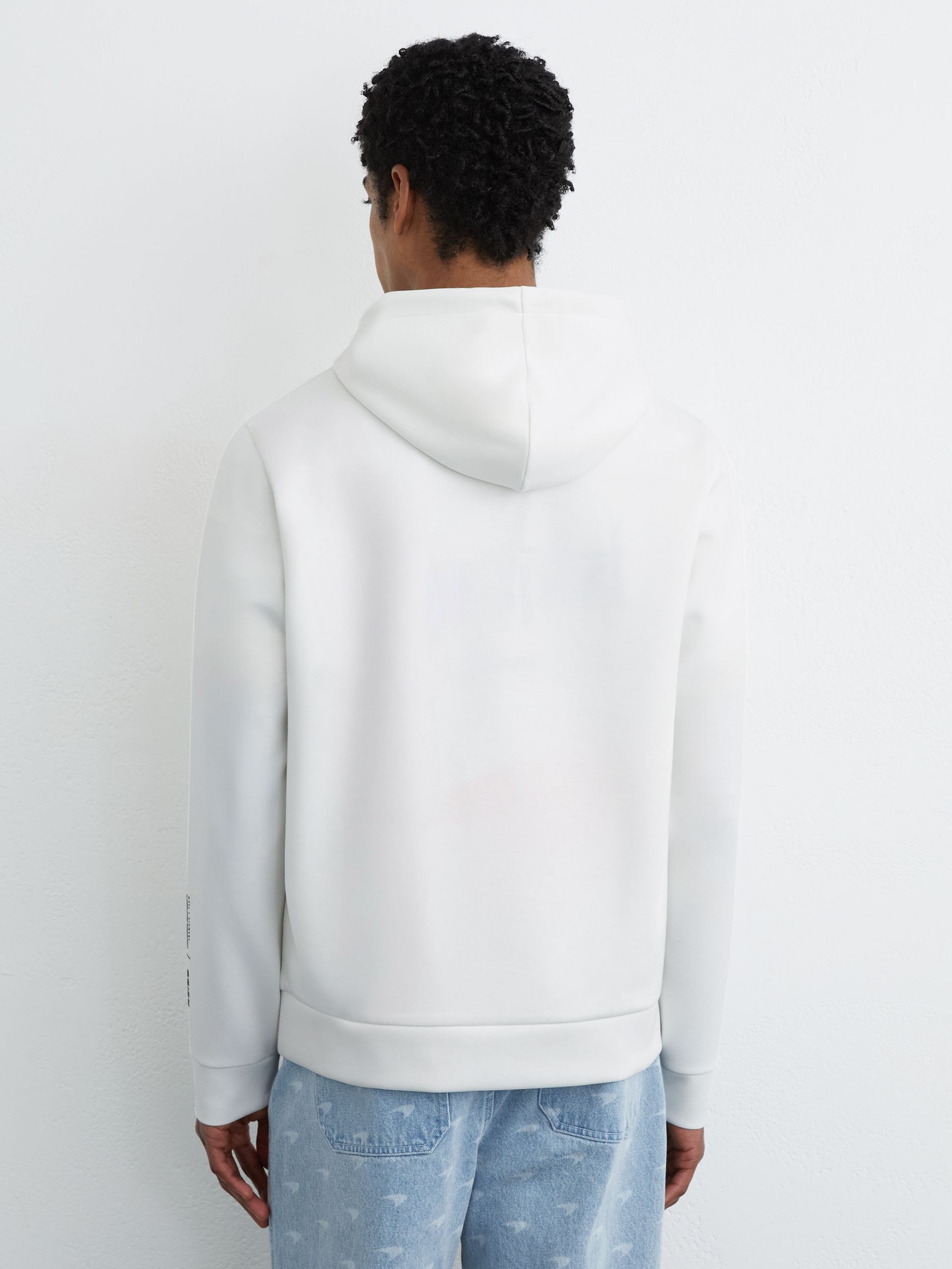 McLaren White Racing Interlock Speedmark Hoodie in White - Image 5 of 8