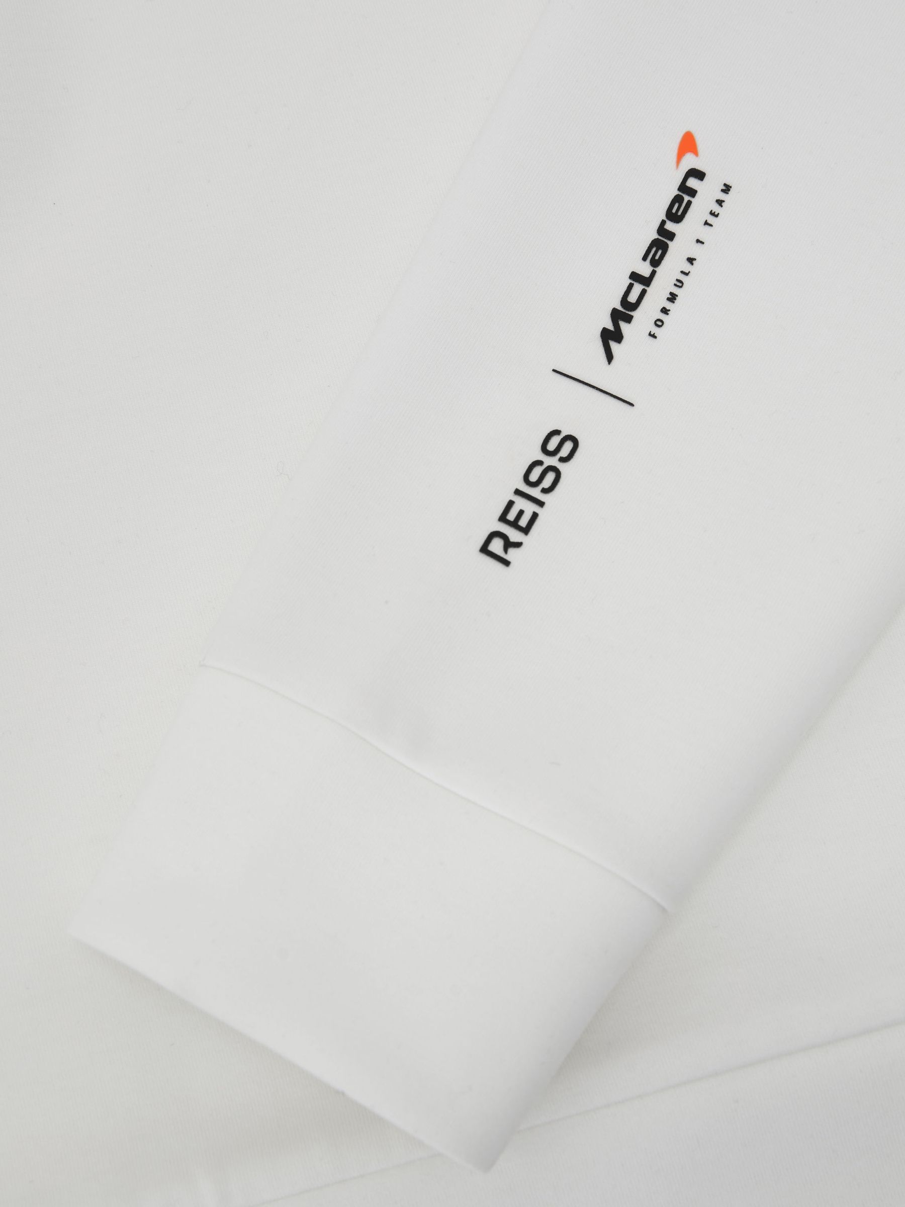 McLaren White Racing Interlock Speedmark Hoodie in White - Image 7 of 8