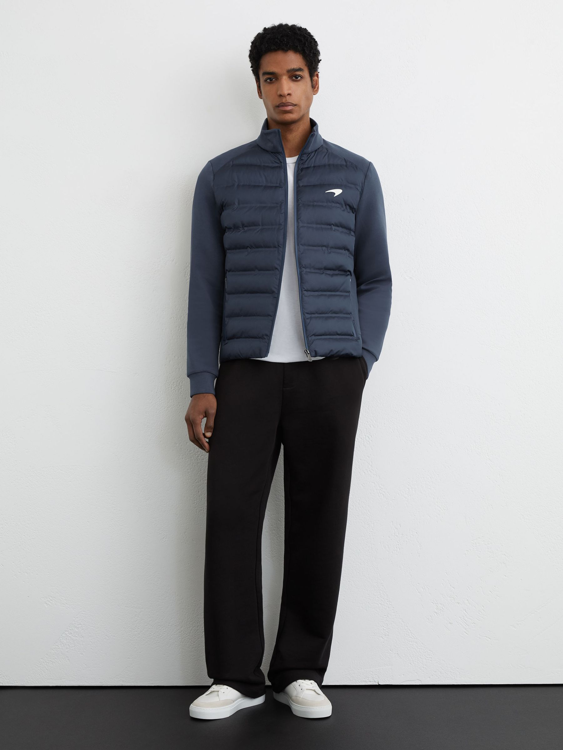 McLaren Airforce Blue Racing Hybrid Quilted Jacket in Airforce Blue - Image 3 of 7