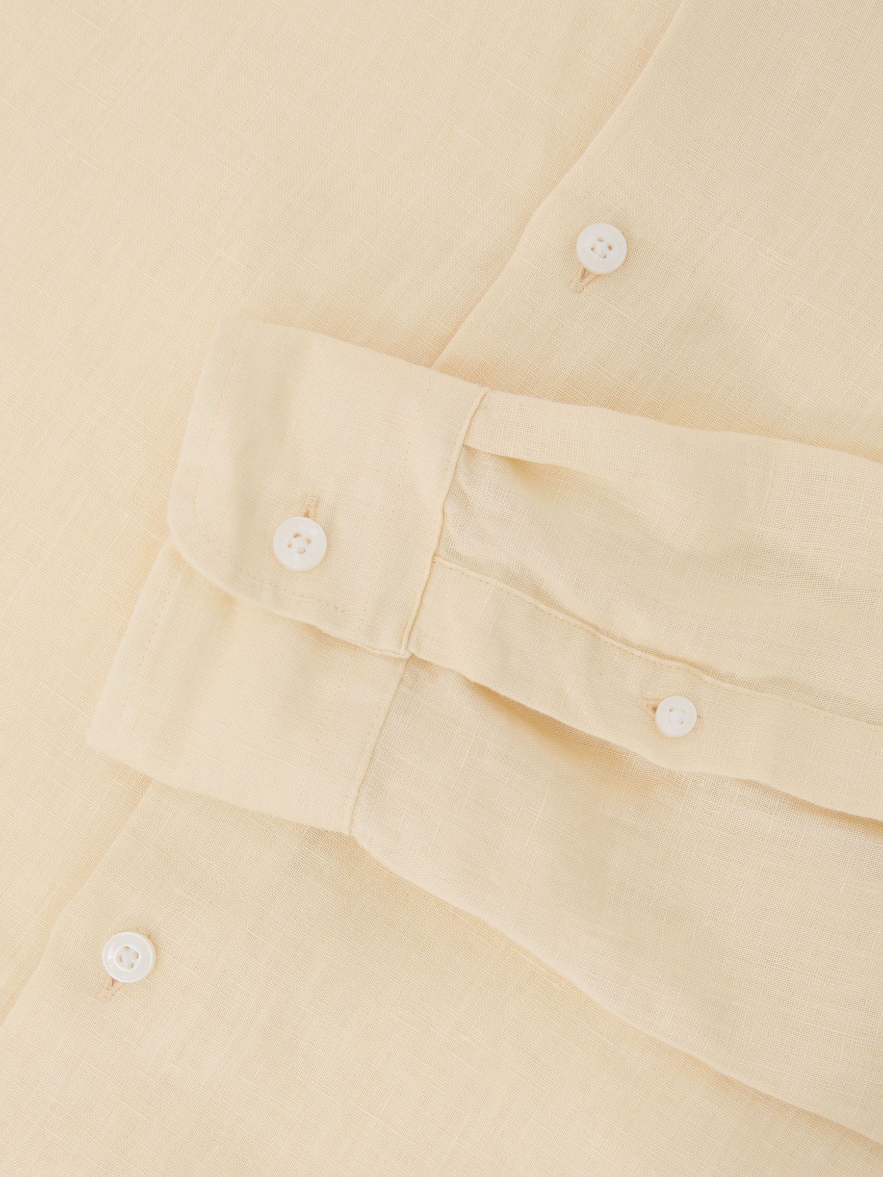 Linen Cutaway-Collar Regular-Fit Shirt in Buttermilk Yellow - Image 8 of 8