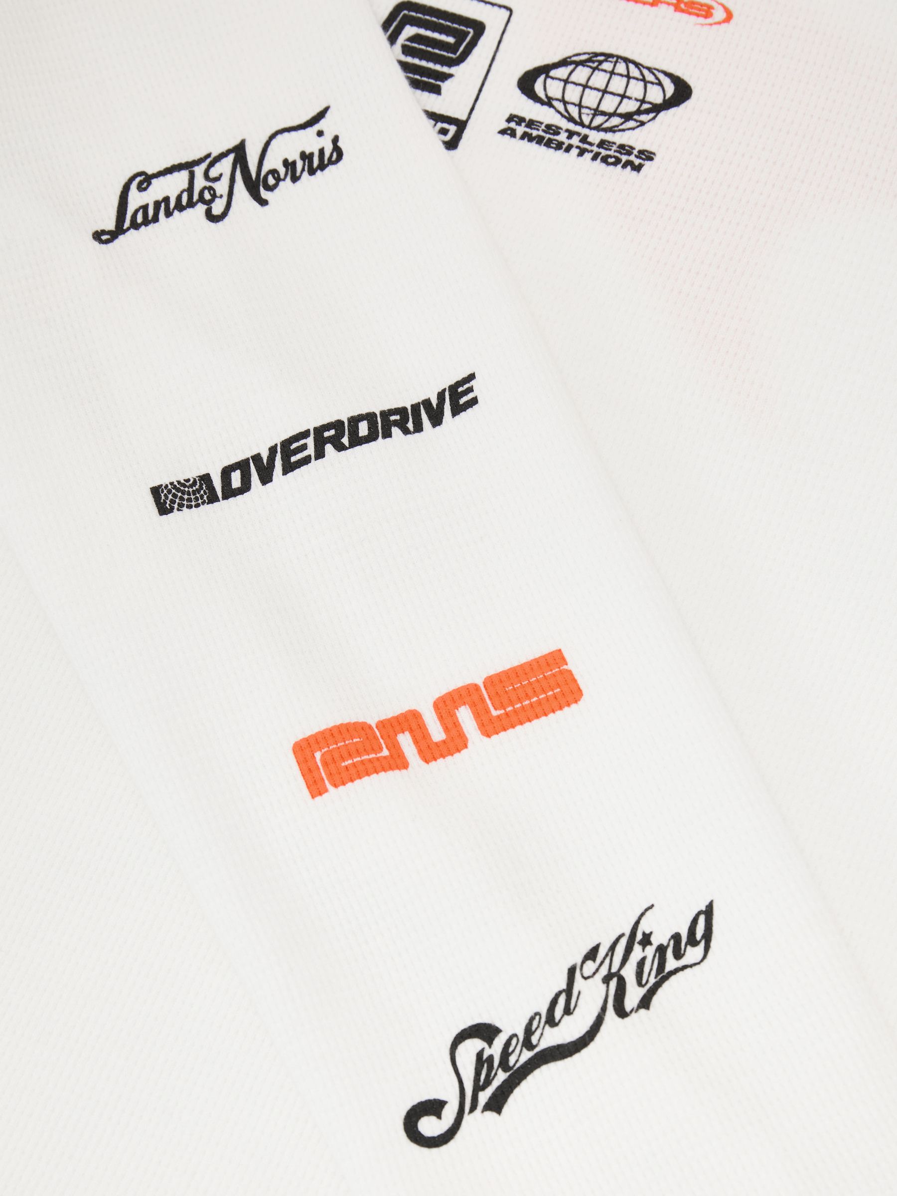 McLaren Racing Relaxed Waffle T-Shirt Unisex-Fit in White - Image 10 of 11