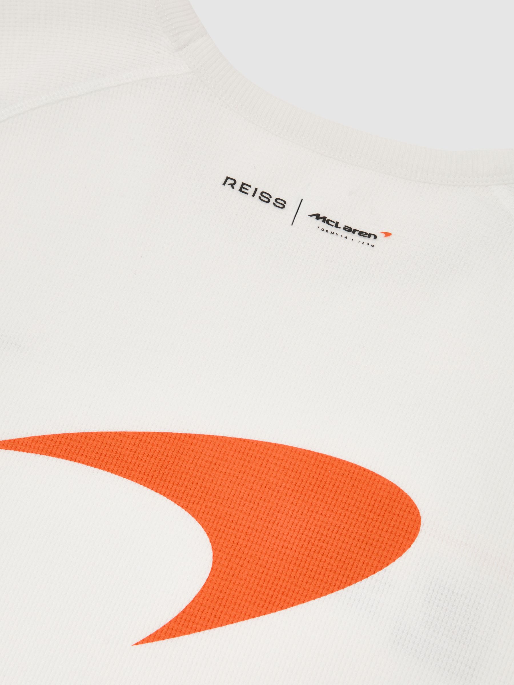 McLaren Racing Relaxed Waffle T-Shirt Unisex-Fit in White - Image 11 of 11