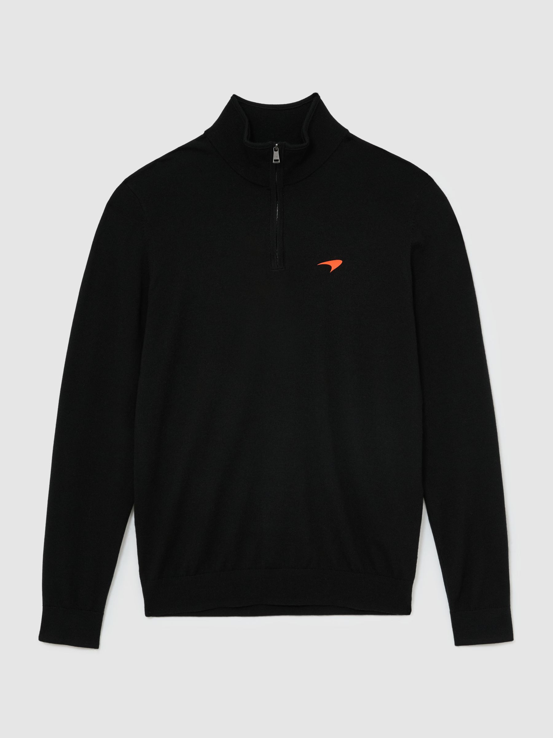 McLaren Racing Merino Wool Half-Zip Jumper in Black - Image 2 of 7