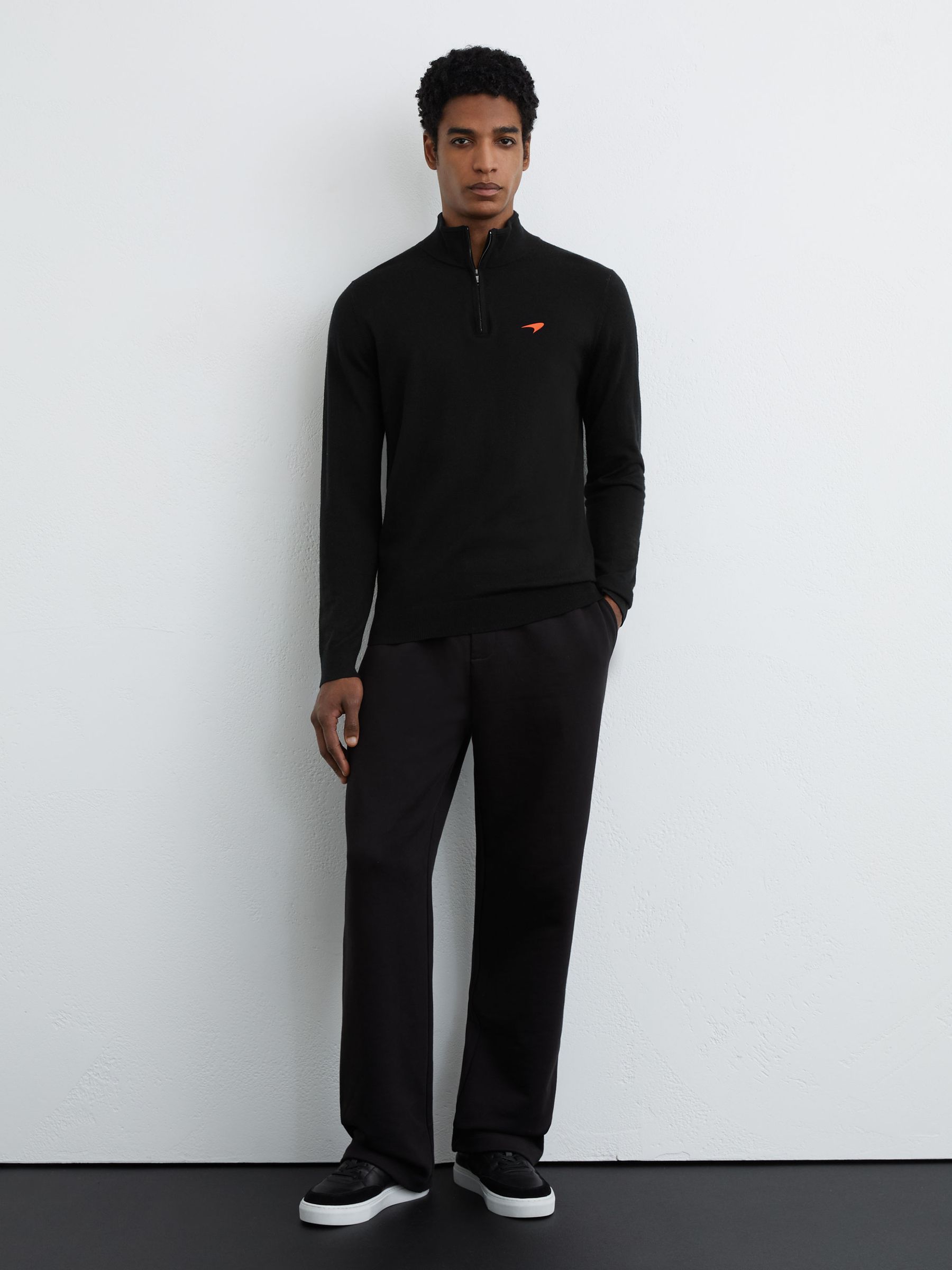 McLaren Racing Merino Wool Half-Zip Jumper in Black - Image 3 of 7