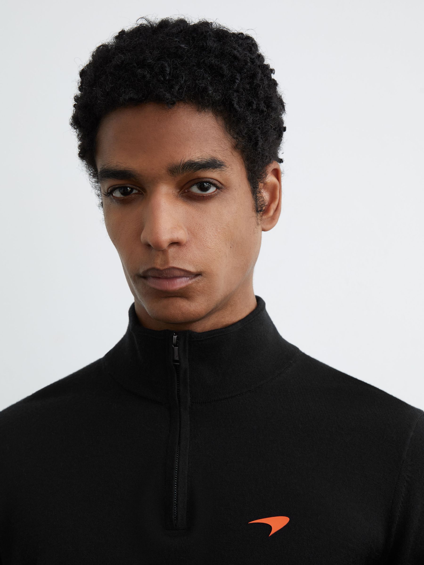 McLaren Racing Merino Wool Half-Zip Jumper in Black - Image 4 of 7