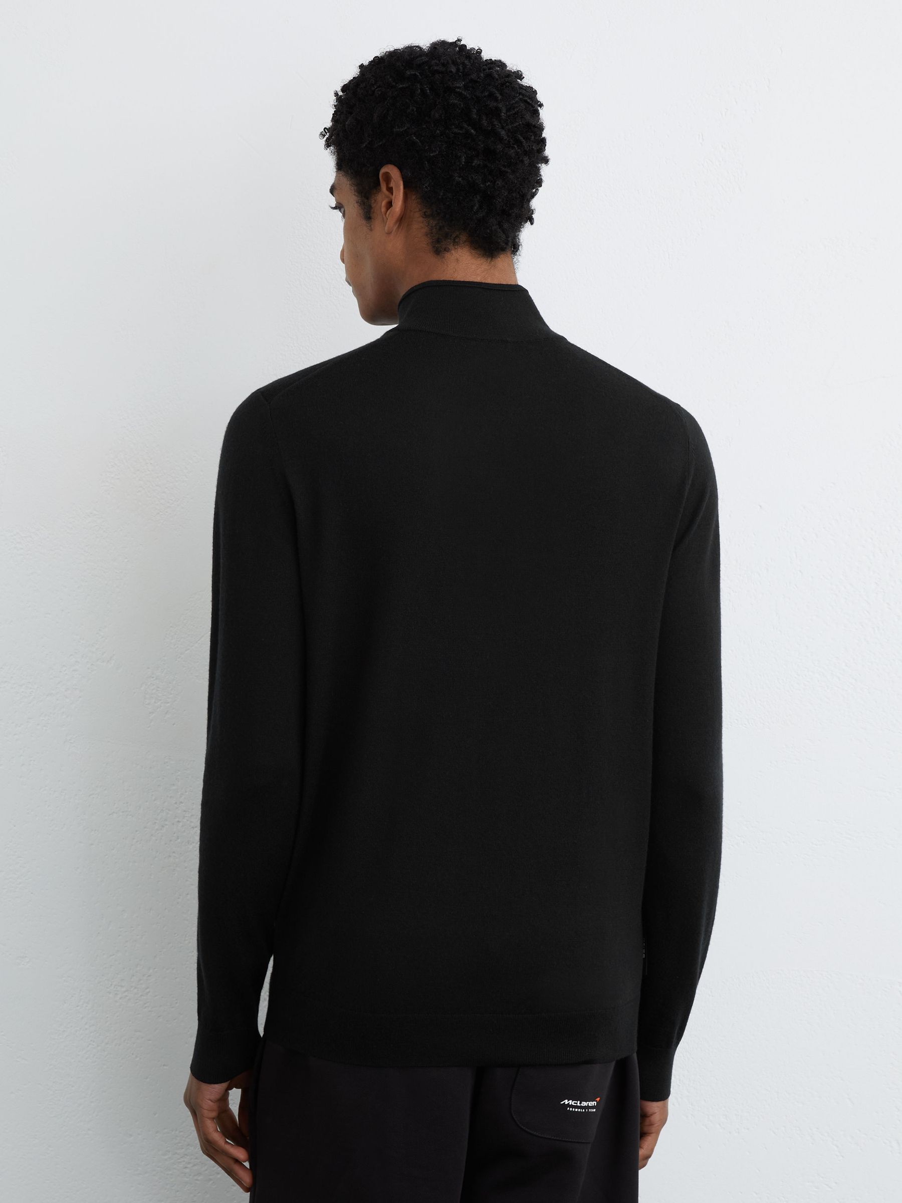 McLaren Racing Merino Wool Half-Zip Jumper in Black - Image 5 of 7