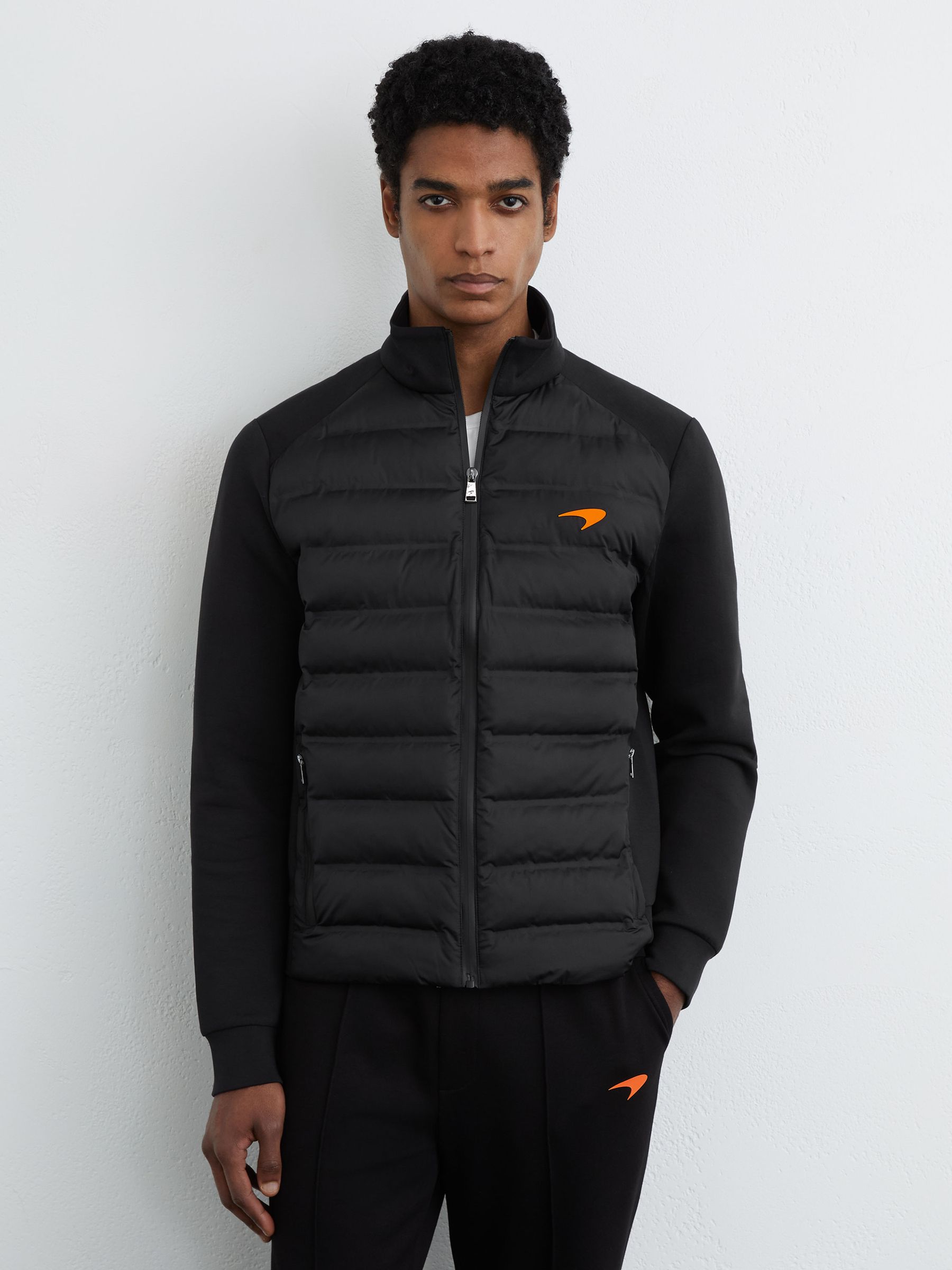 McLaren Black Racing Hybrid Quilted Jacket in Black - Image 1 of 8