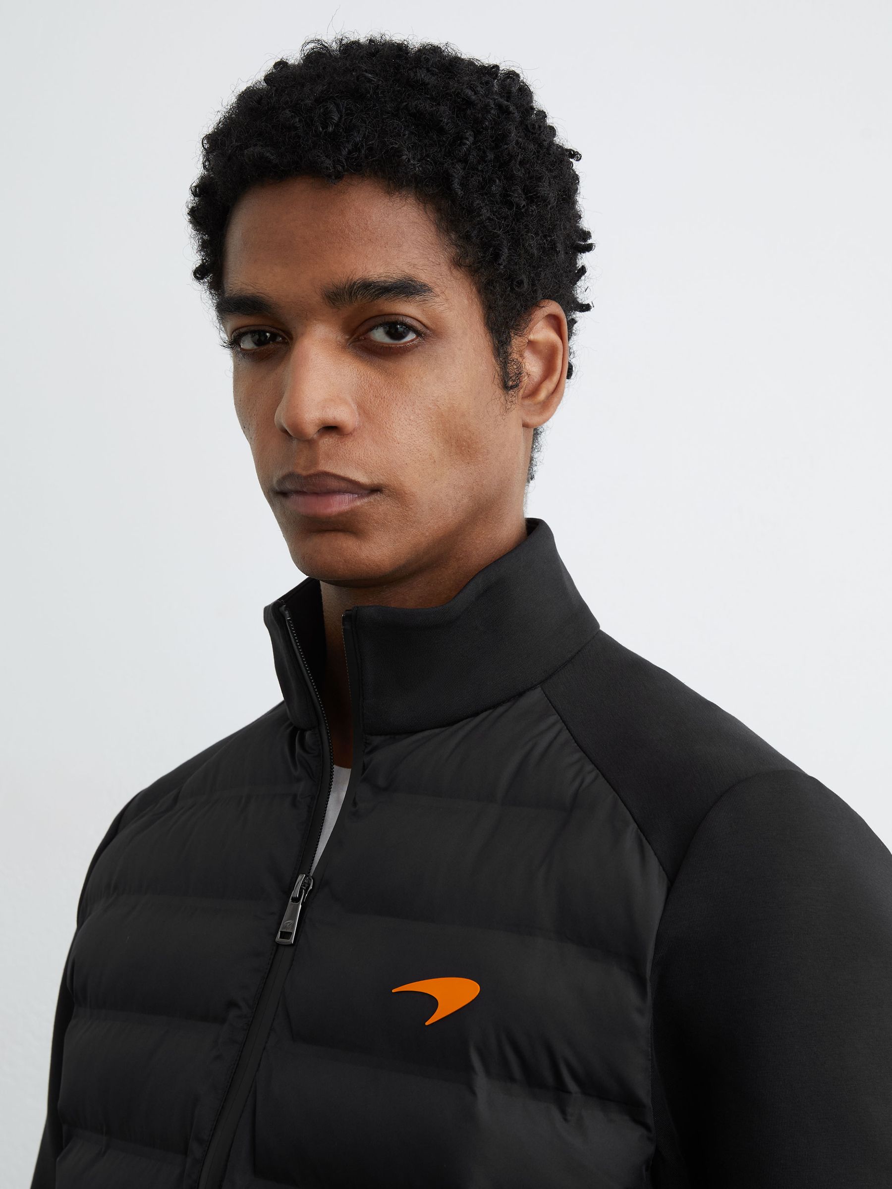 McLaren Black Racing Hybrid Quilted Jacket in Black - Image 4 of 8