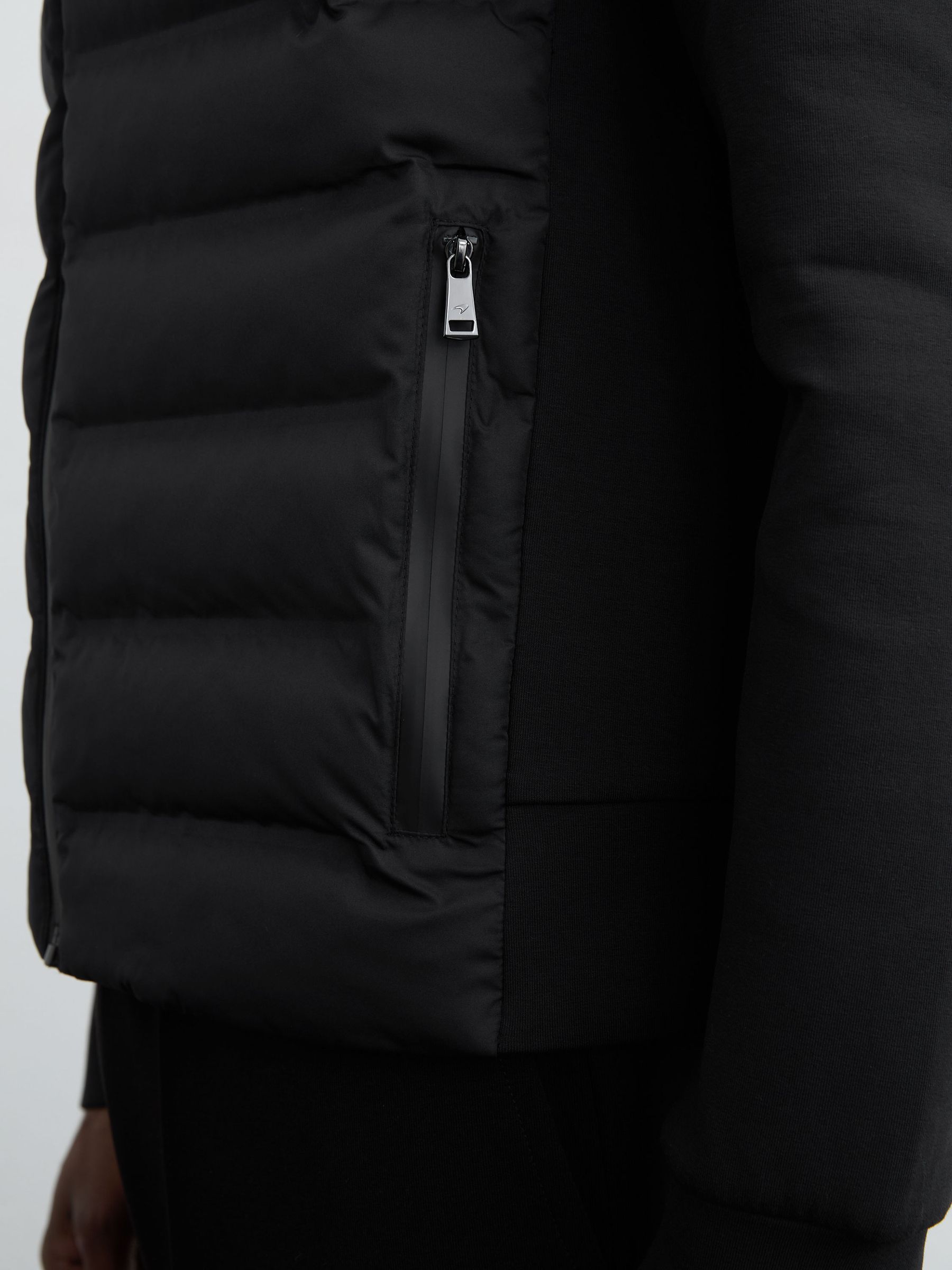 McLaren Black Racing Hybrid Quilted Jacket in Black - Image 5 of 8