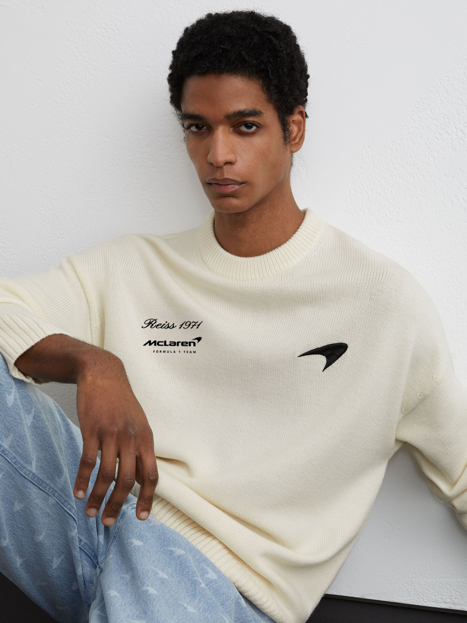 McLaren Off White Racing Merino Motorsport Jumper in Off White - Image 1 of 7