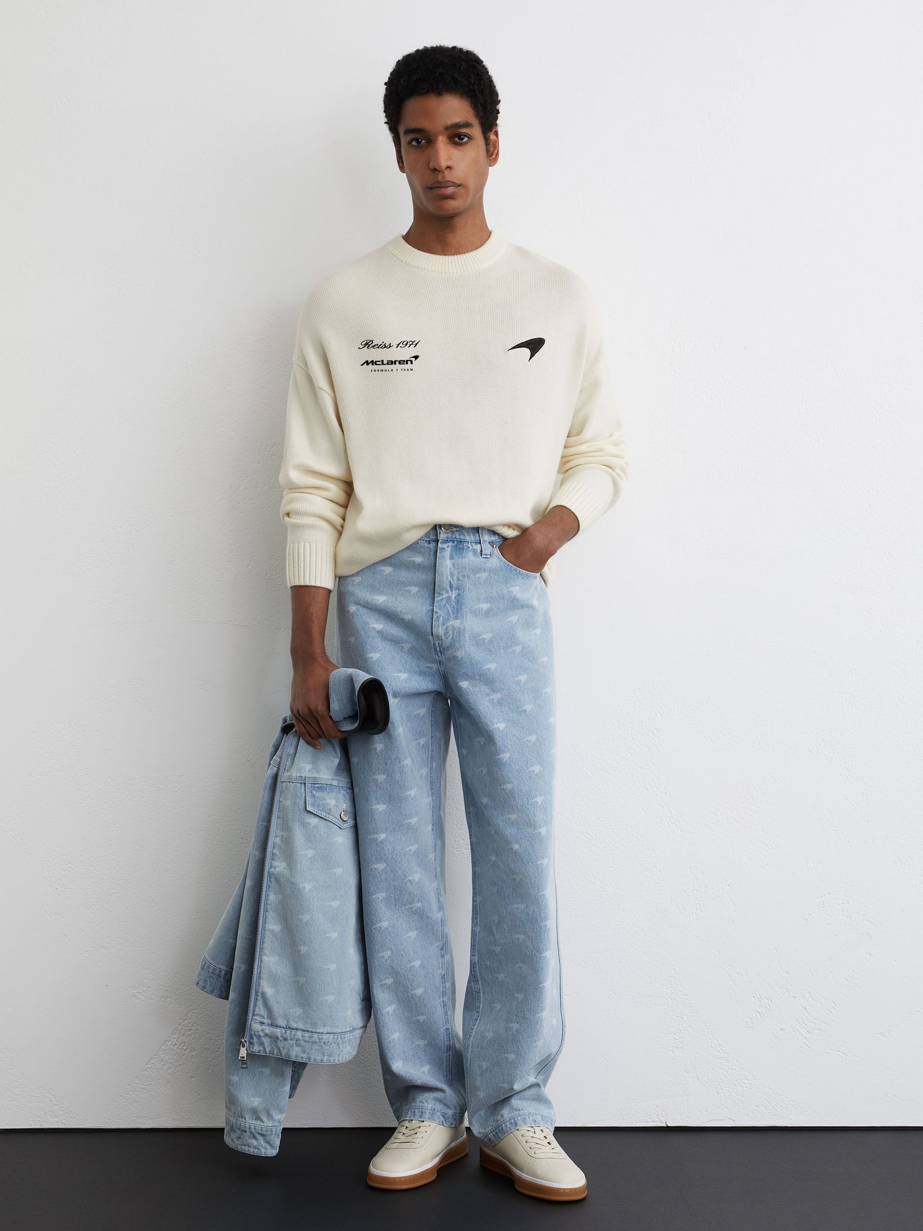 McLaren Off White Racing Merino Motorsport Jumper in Off White - Image 3 of 7