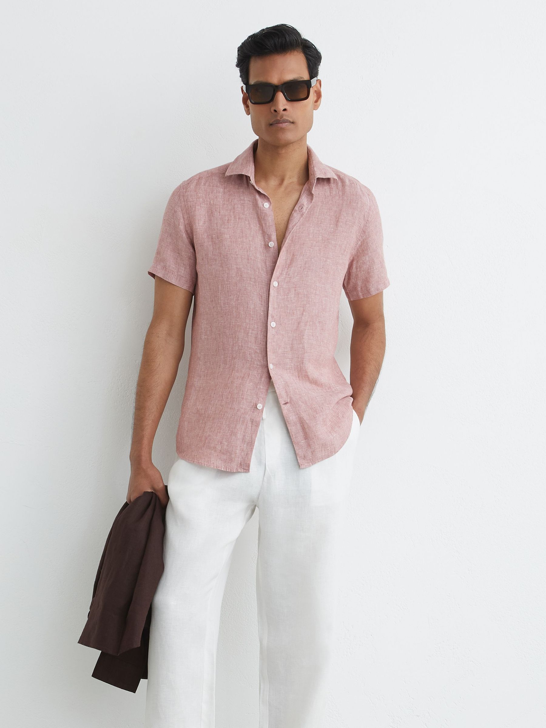 Shirt in Raspberry Pink Melange - Image 3 of 6